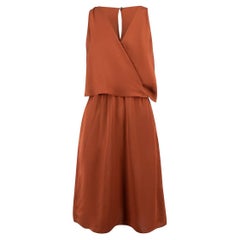 Theory Women's Brown Silk Layered Mini Dress