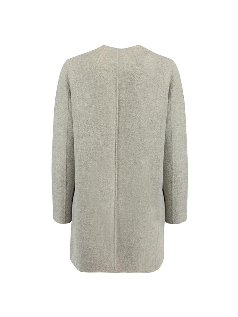Theory Women's Grey Double Breasted Coat In Excellent Condition In London, GB