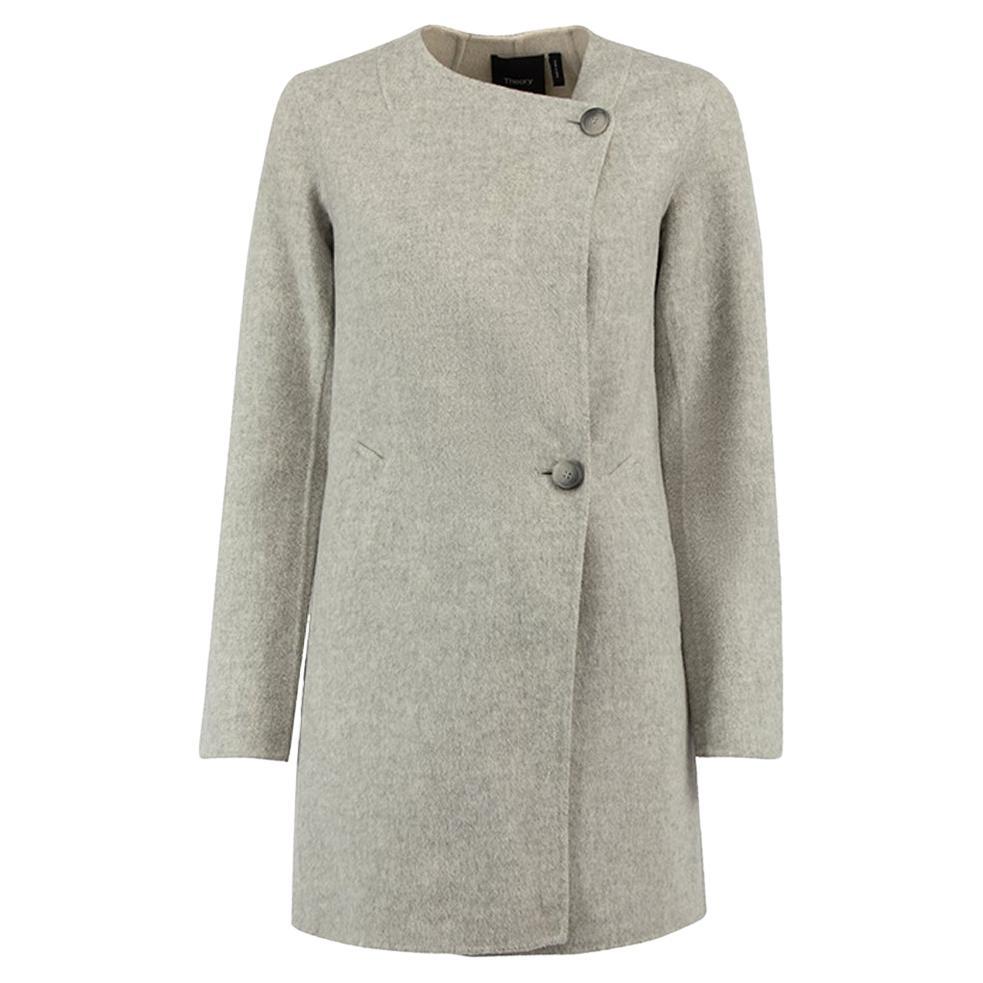 Theory Women's Grey Double Breasted Coat