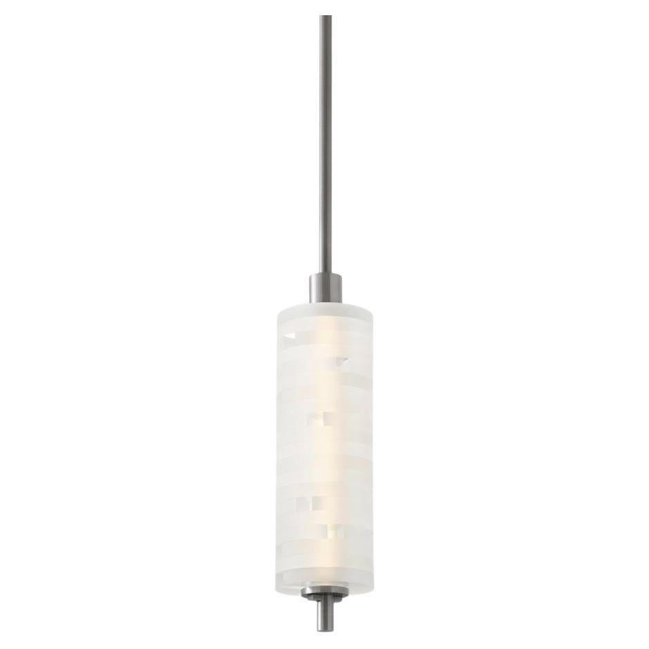 Lampe à suspension Theo, tige de 182,9 cm en laiton légèrement vieilli