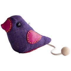 Therapeutic Bird Toy in Purple Jute with Leather by Renate Müller, 1981-1982