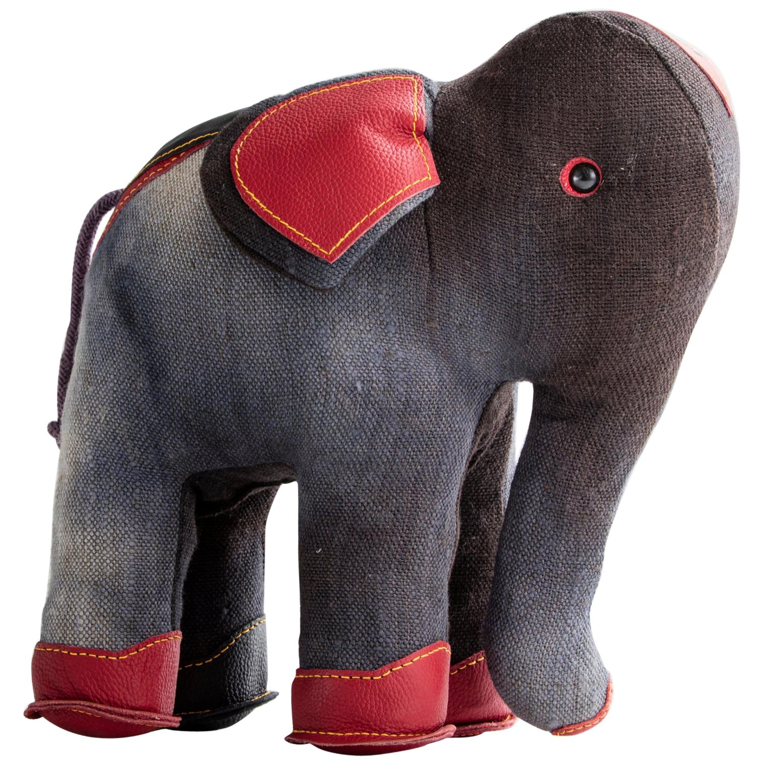 Therapeutic Elephant Toy in Jute and Leather by Renate Müller, 1981-1982