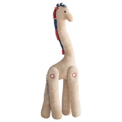 Therapeutic Giraffe Toy in Jute and Leather by Renate Müller, circa 1968