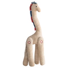 Vintage Therapeutic Giraffe Toy in Jute and Leather by Renate Müller, circa 1968