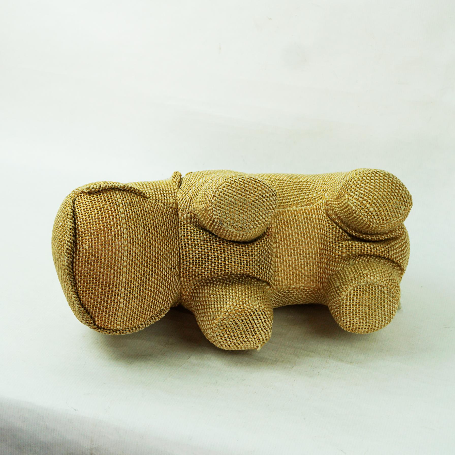 Therapeutic Jute Children Toy Hippo by Renate Müller Germany 1970s  3