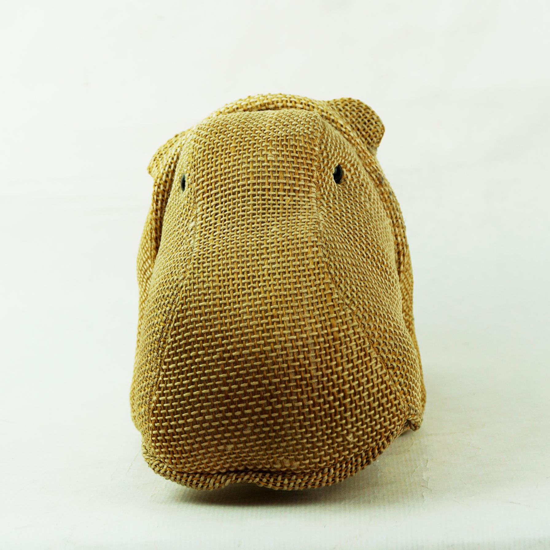 Mid-Century Modern Therapeutic Jute Children Toy Hippo by Renate Müller Germany 1970s 