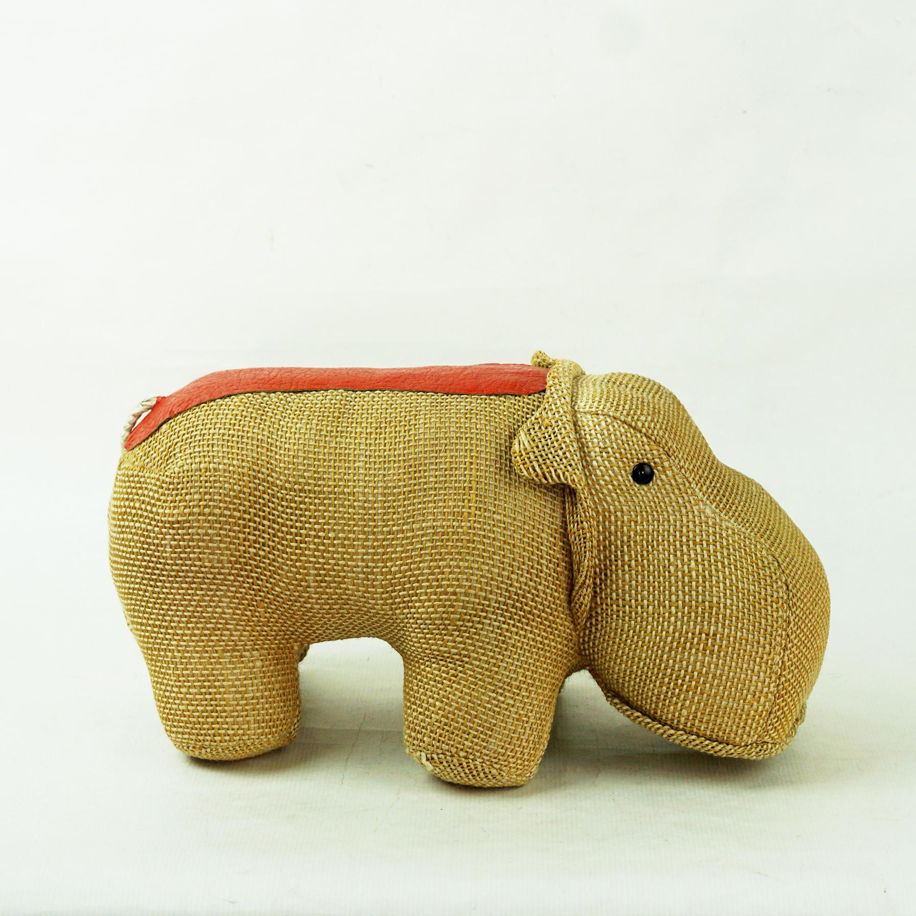 Late 20th Century Therapeutic Jute Children Toy Hippo by Renate Müller Germany 1970s 
