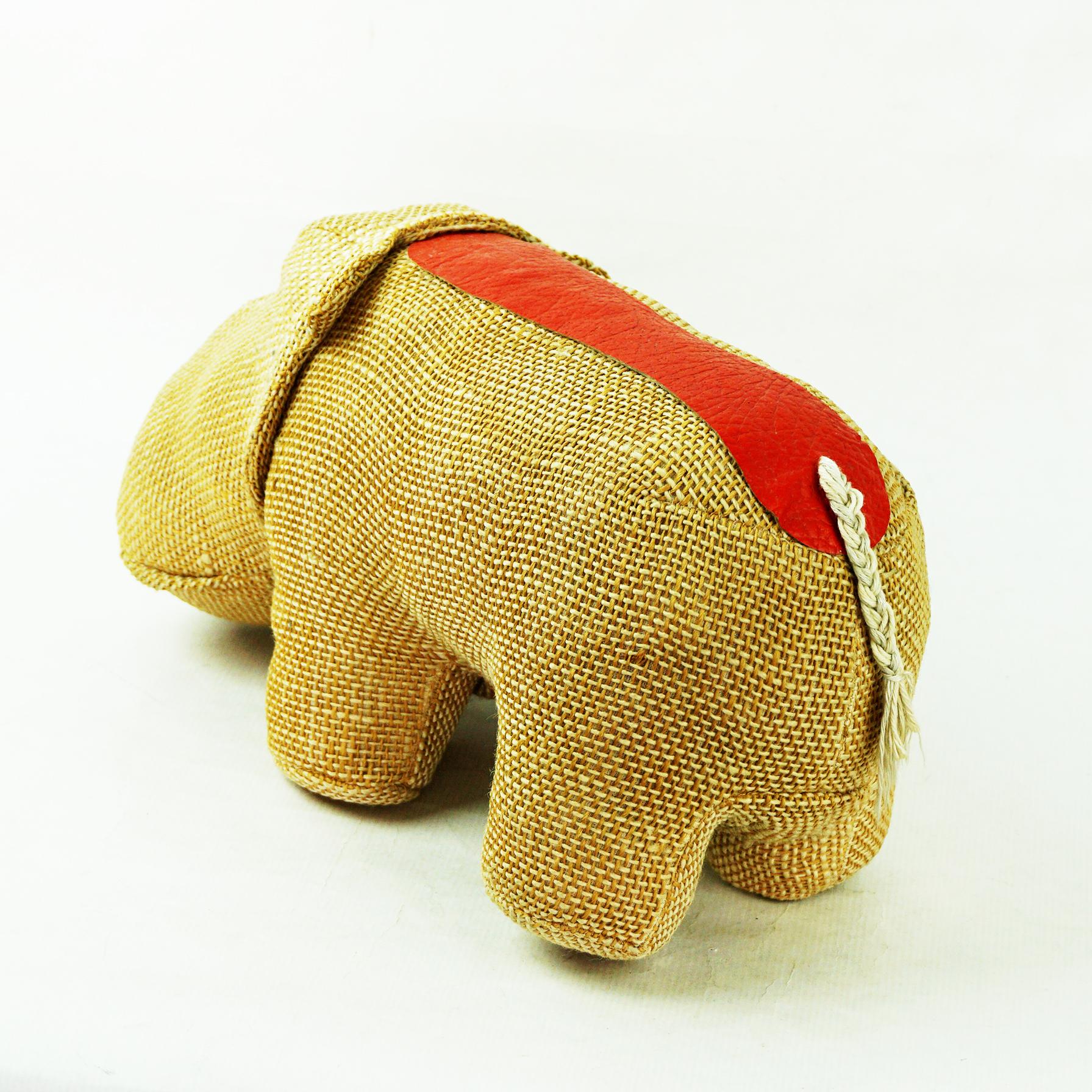 Therapeutic Jute Children Toy Hippo by Renate Müller Germany 1970s  2