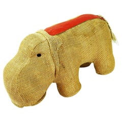 Therapeutic Jute Children Toy Hippo by Renate Müller Germany 1970s 