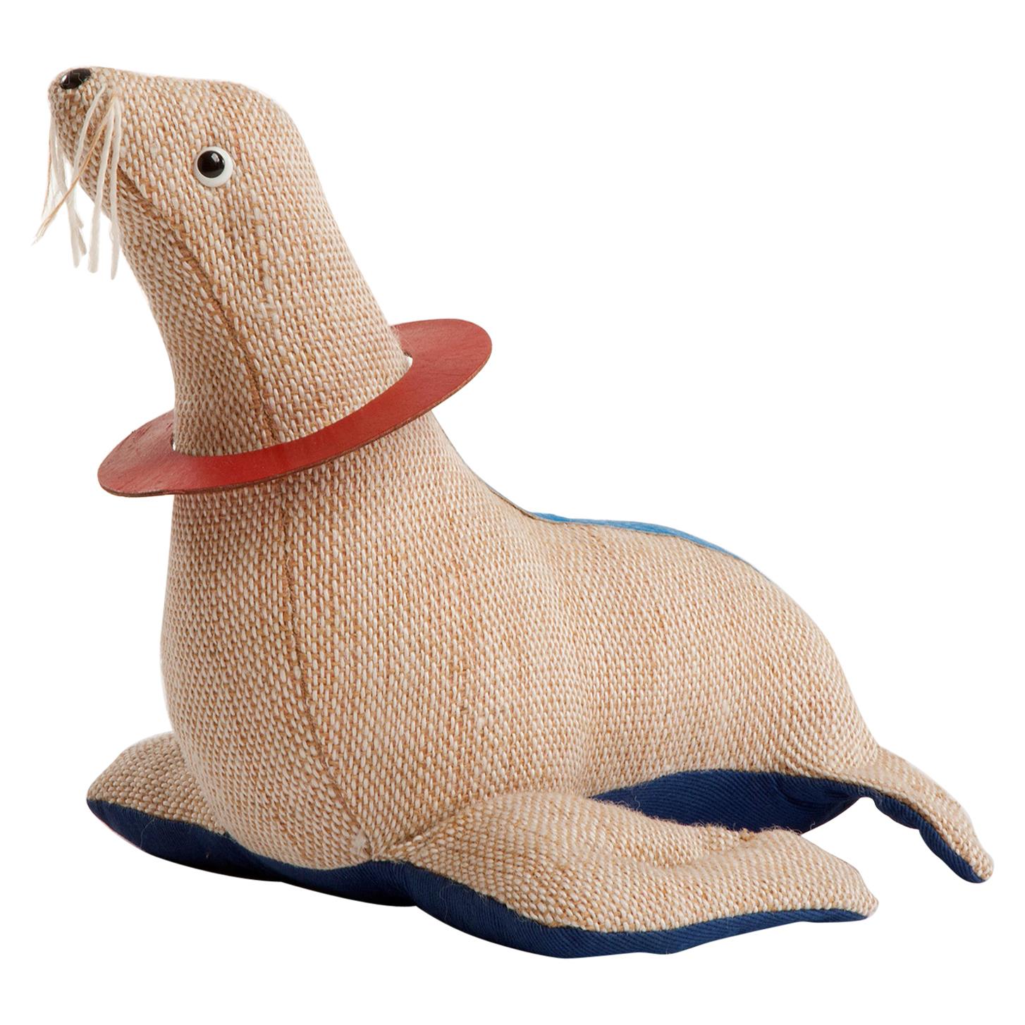 Therapeutic Toy Seal in Jute with Leather by Renate Müller, 1965-1971