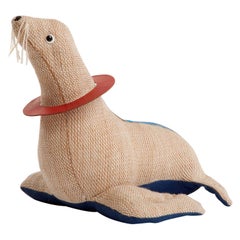 Sceau à jouets thérapeutique en jute avec cuir de Renate Müller, 1965-1971