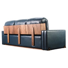 There, There Sofa by Levi Christiansen in Walnut and Ink Leather
