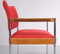 Poltrona in tessuto rosso Thereca 1960s