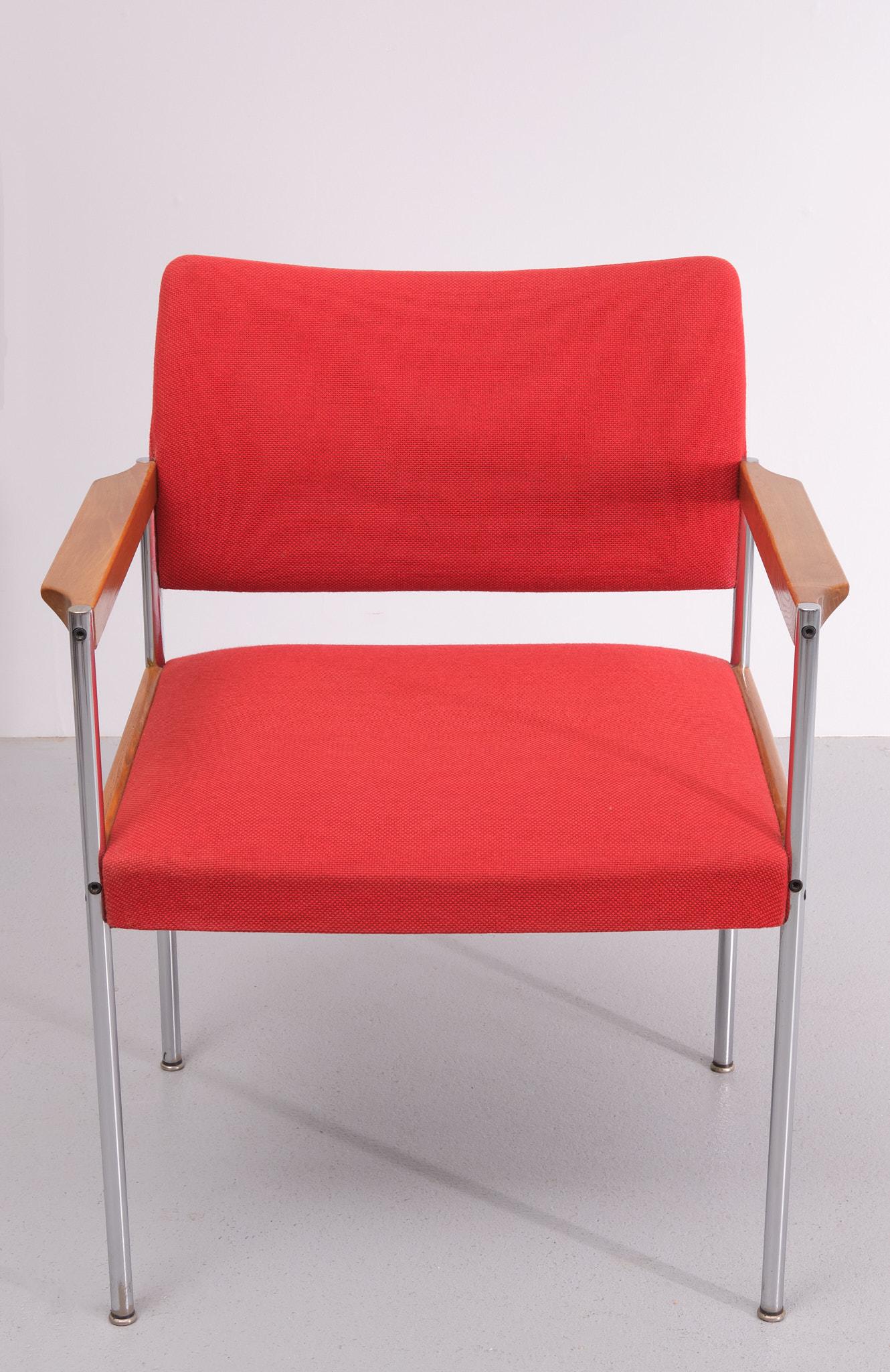 Dutch Thereca Red Fabric Armchair 1960s  For Sale