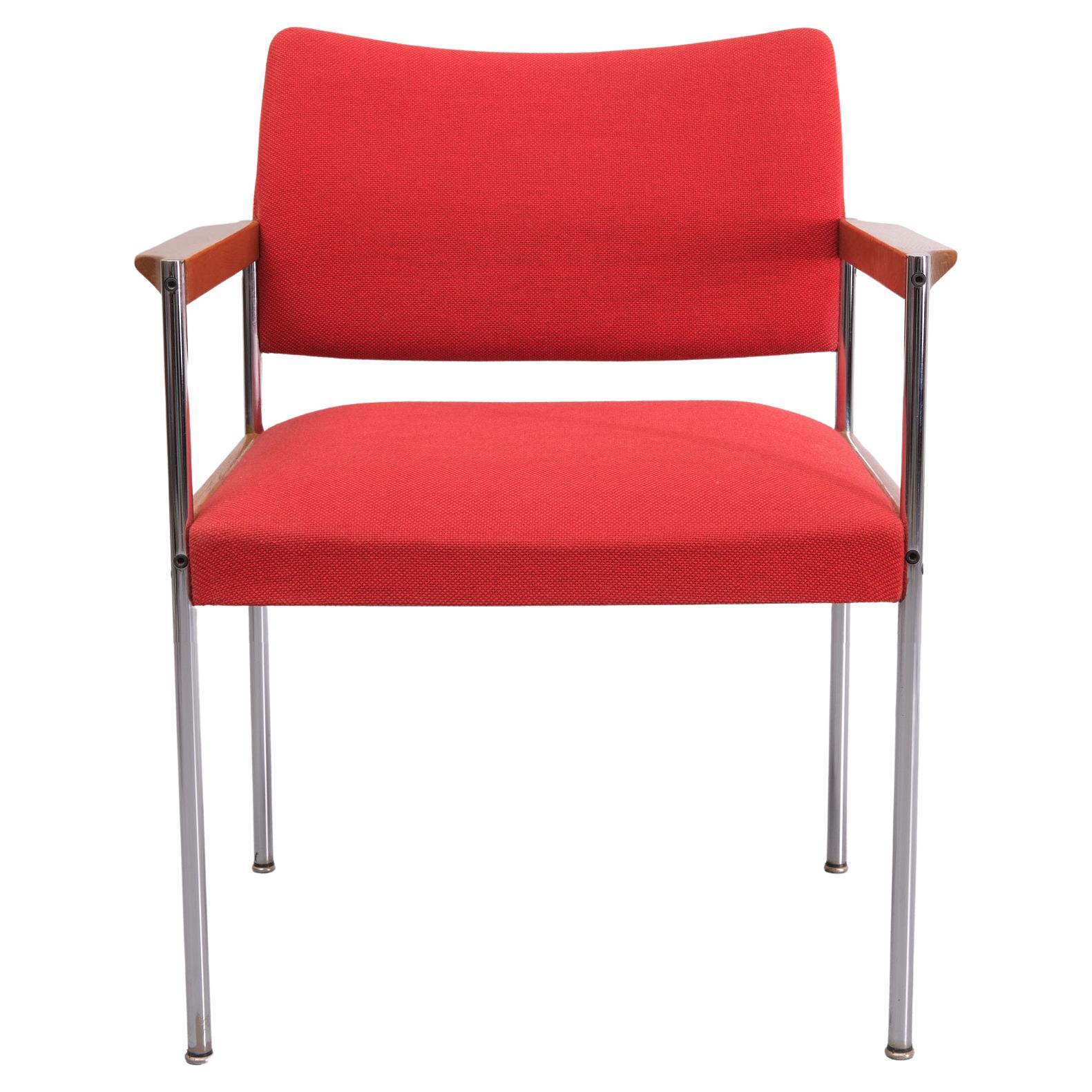 Thereca Sessel aus rotem Stoff 1960er Jahre 