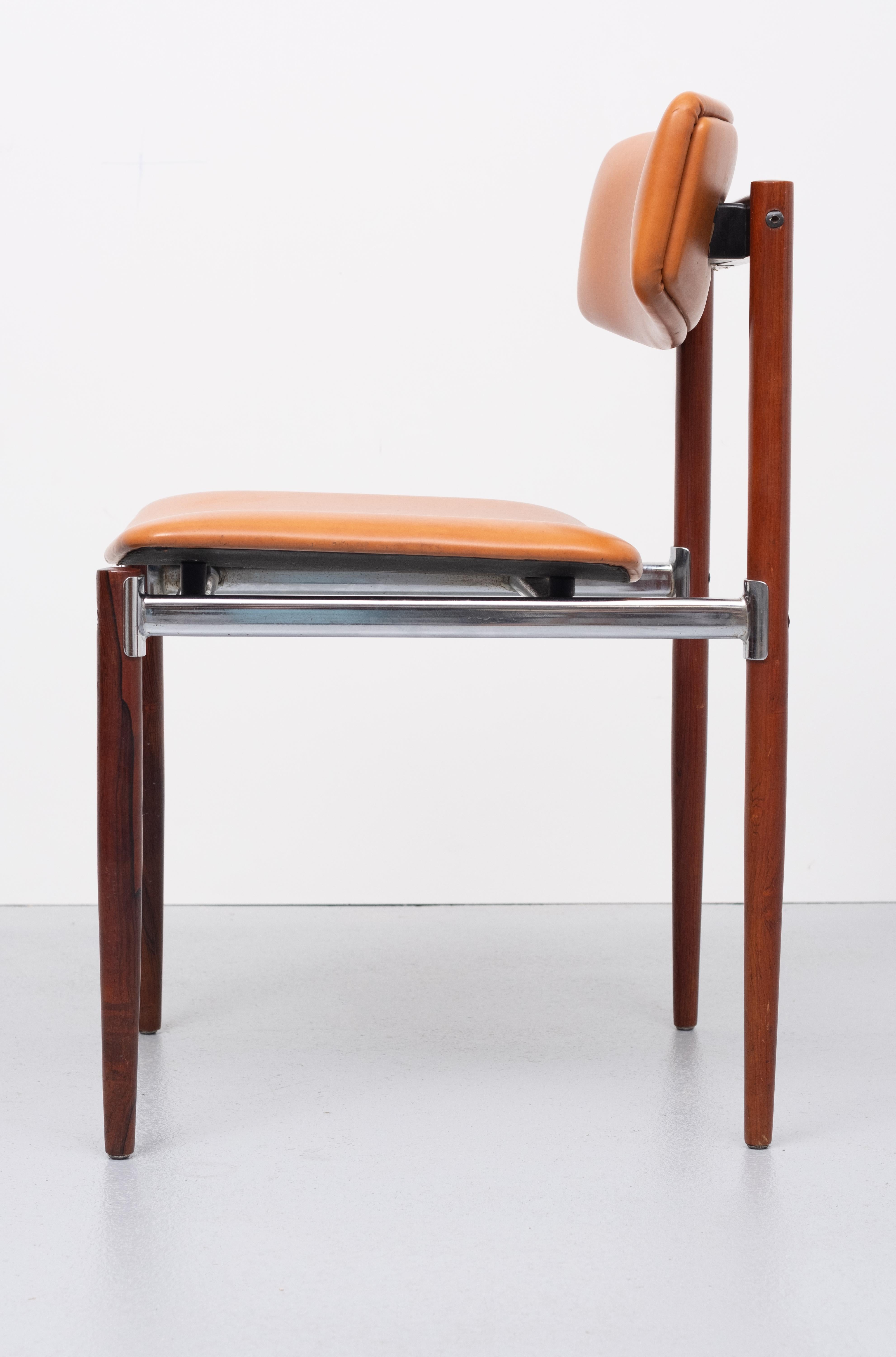 Chrome Thereca wooden Dining Chairs C Denekamp