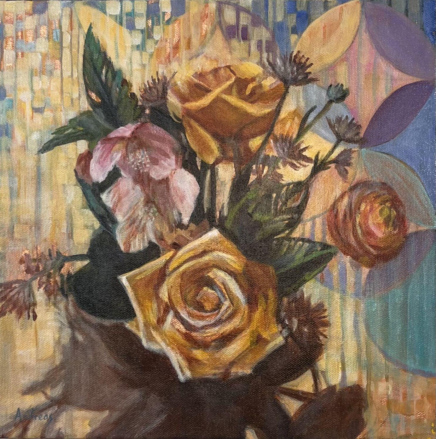 Bouquet d'automne, peinture originale - Mixed Media Art de Theresa Andreas-O'Leary