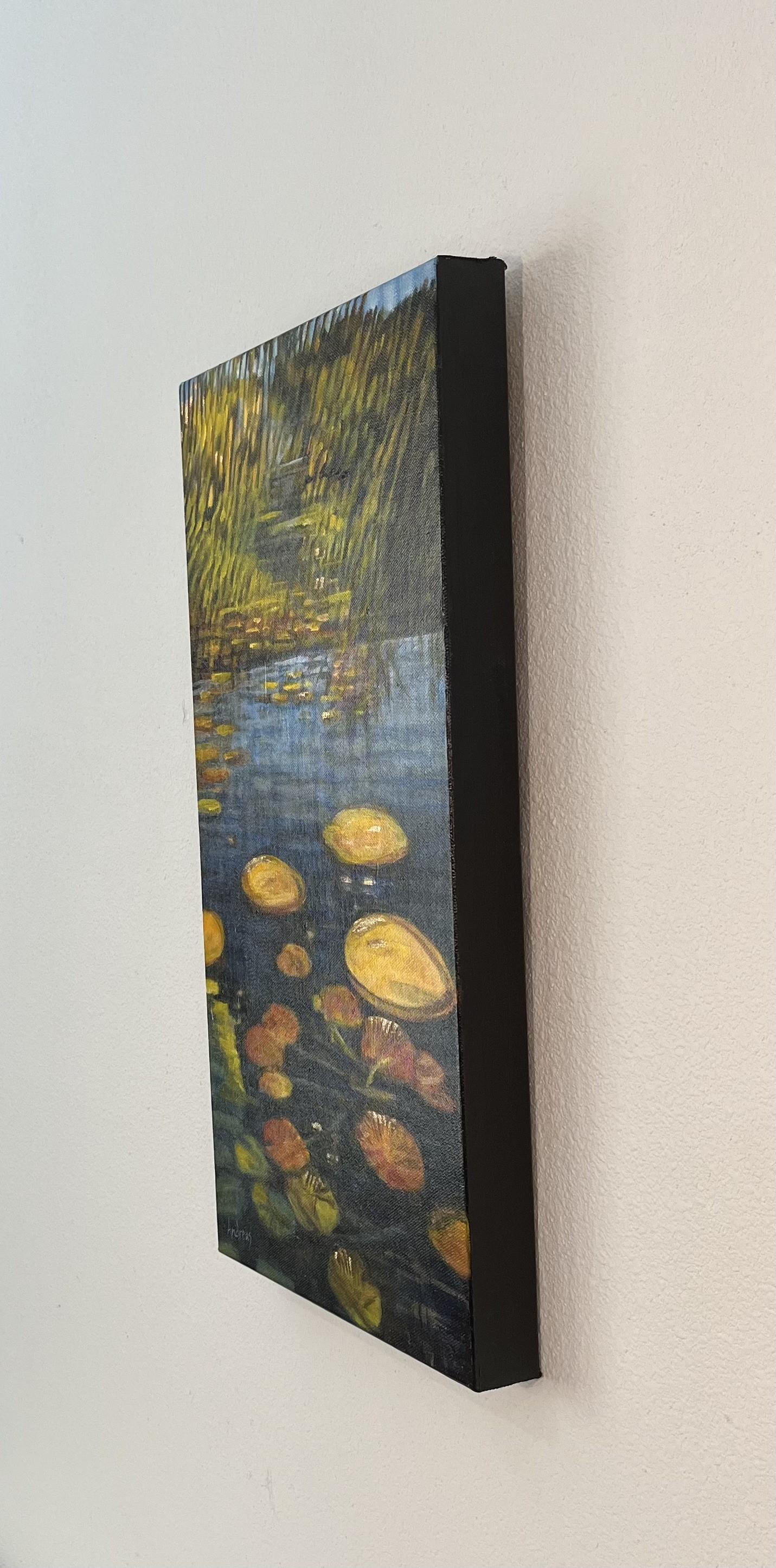 Estanque de lirios de otoño, Pintura original - Mixed Media Art Impresionista de Theresa Andreas-O'Leary