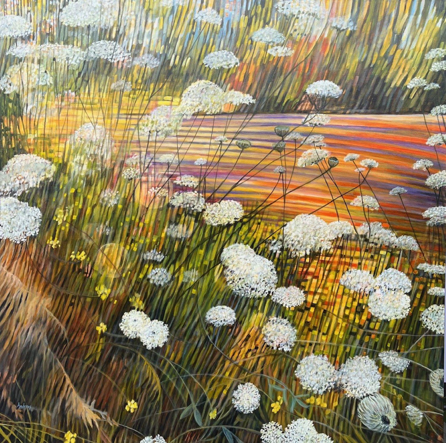 Campo bañado por el sol, Pintura original - Mixed Media Art de Theresa Andreas-O'Leary