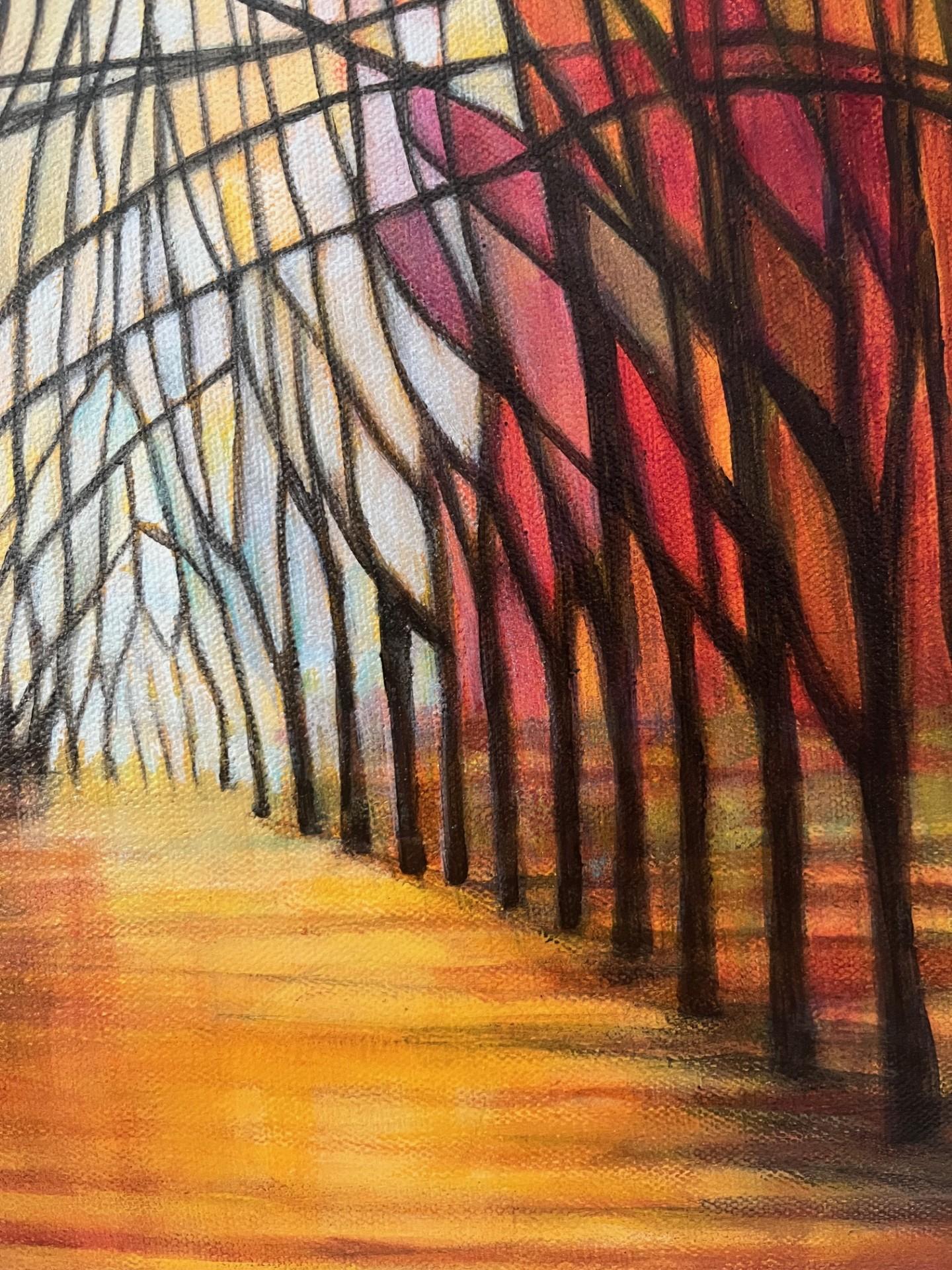 Friedenlicher Weg, Originalgemälde (Braun), Landscape Painting, von Theresa Andreas-O'Leary