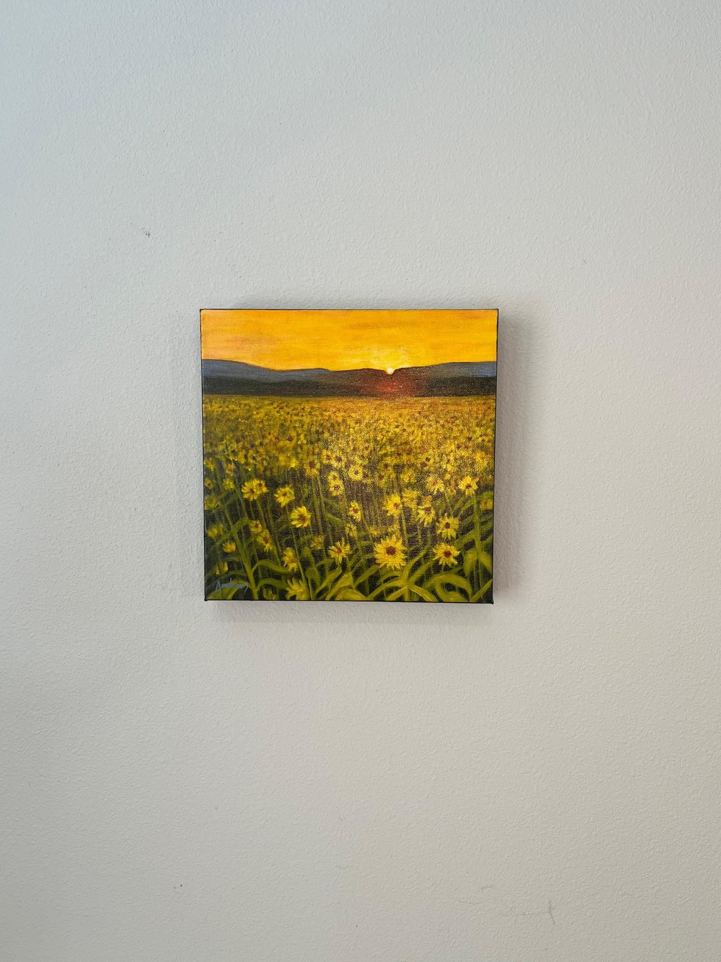 Girasoli estivi, dipinto originale - Painting Contemporaneo di Theresa Andreas-O'Leary