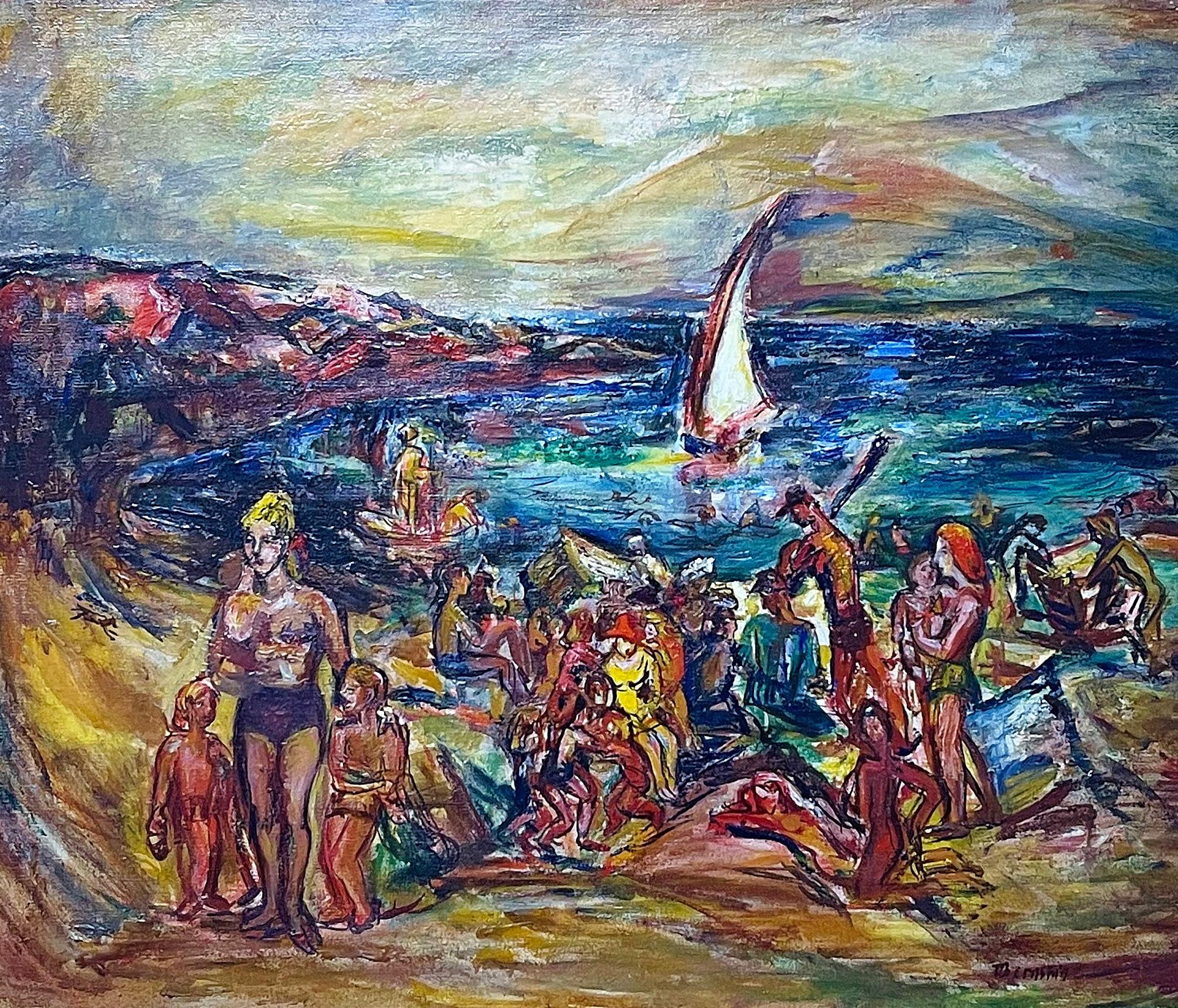 Theresa Bernstein Figurative Painting - Bather's at Foley's Cove (Gloucester)
