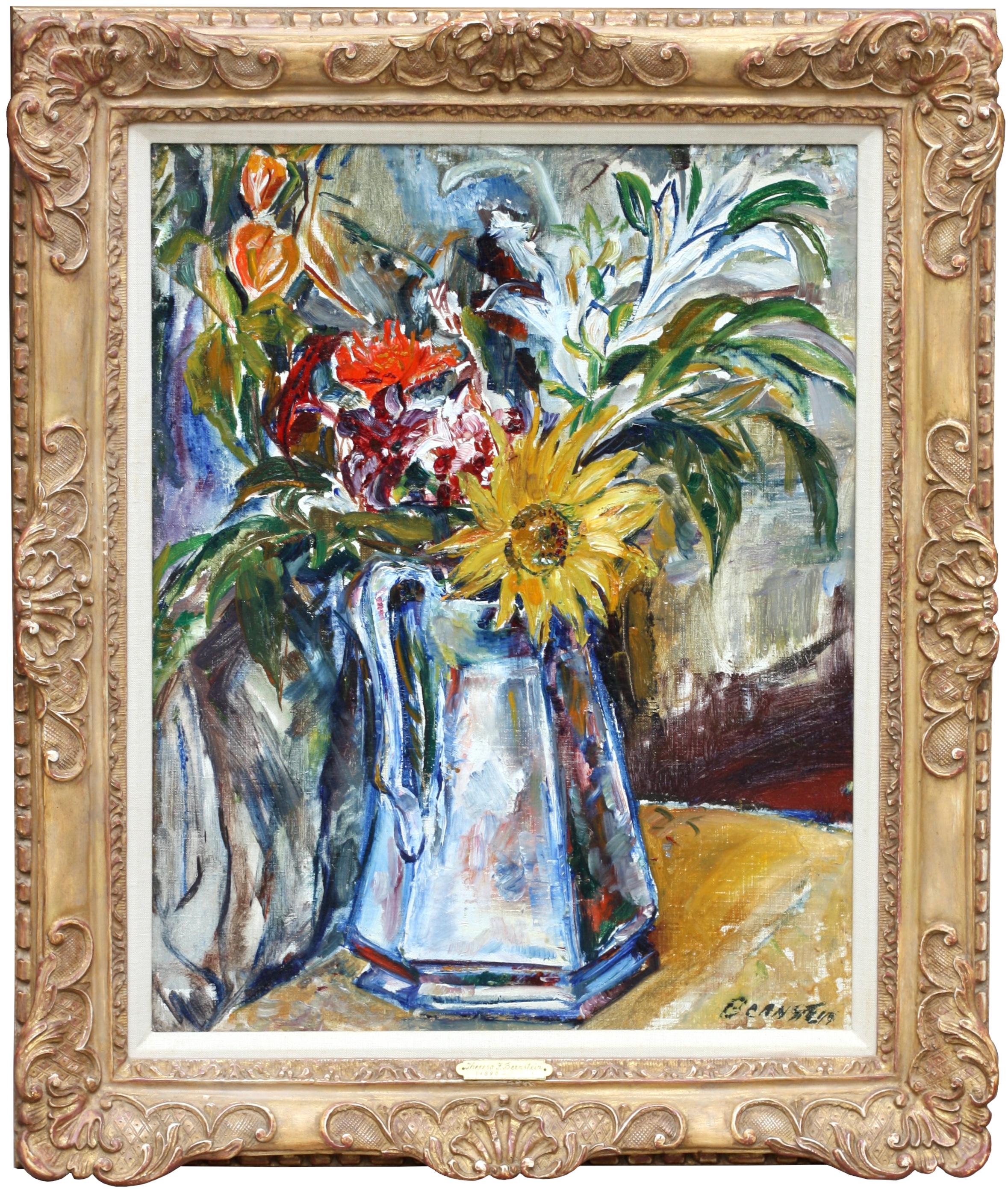 Flowers In A Blue Pitcher