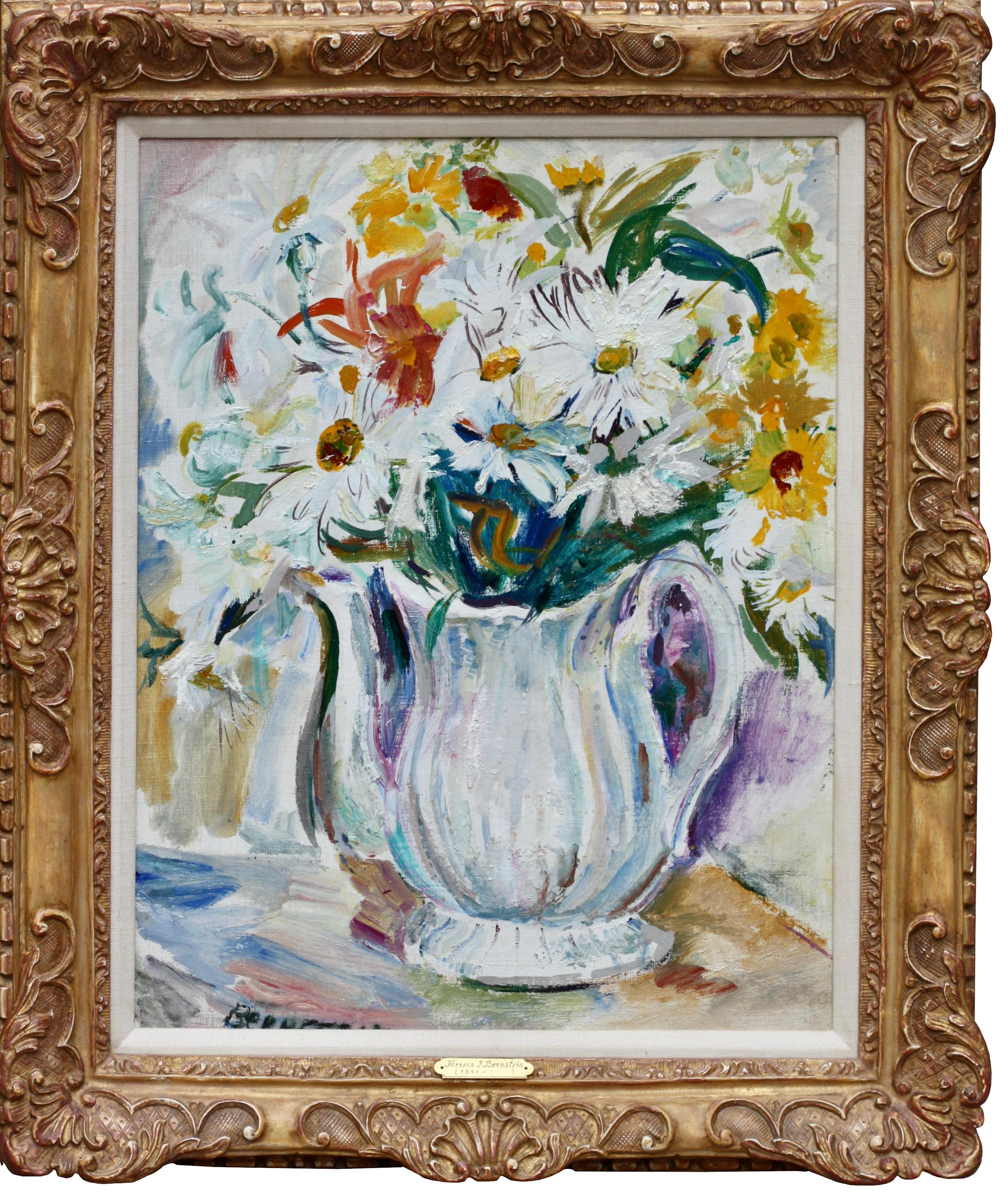 Flowers In A White Pitcher Still Life