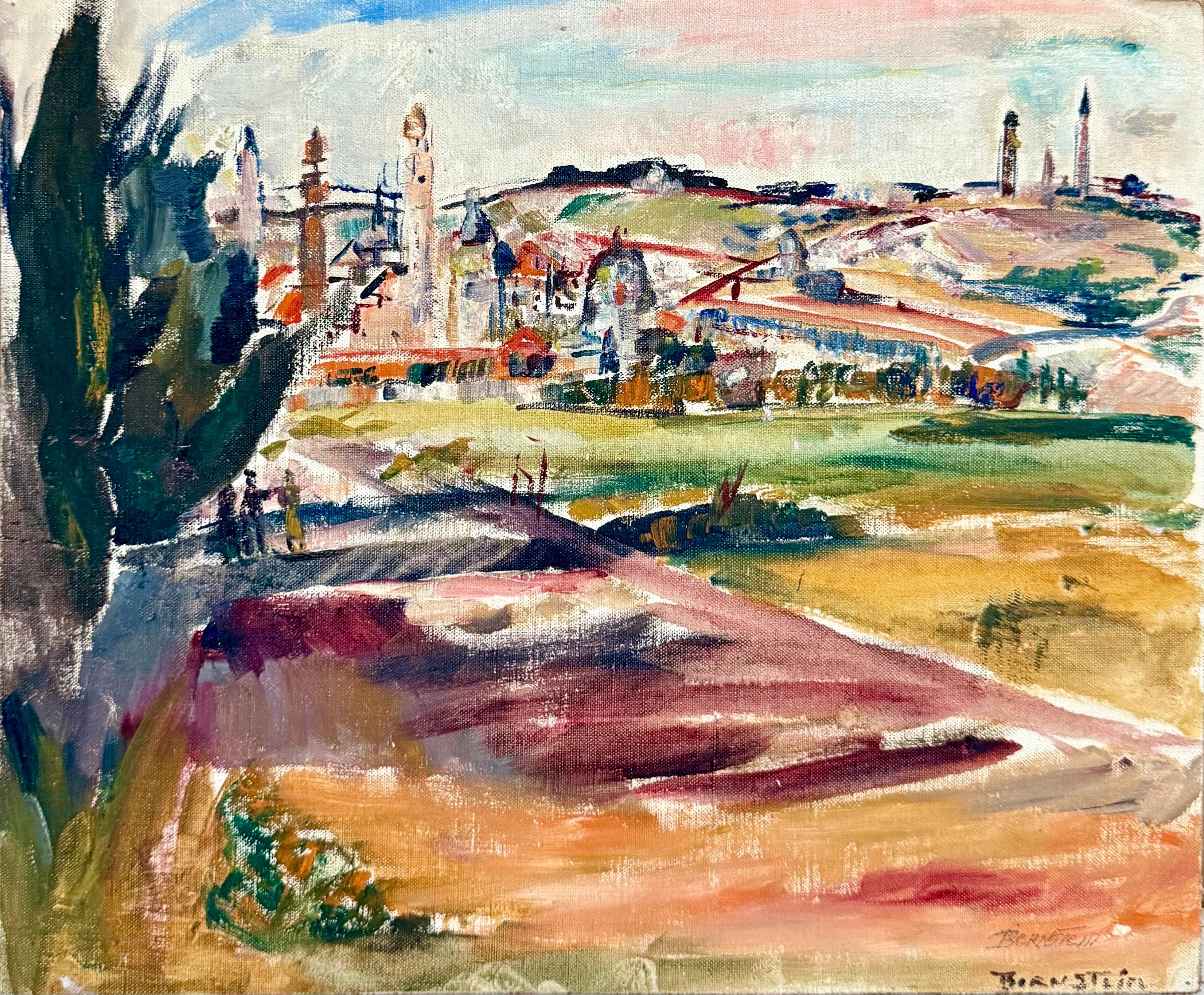 
Theresa Bernstein Meyerowitz (Polish / American, 1890-2002) 
Landscape, Oil on Canvas mounted to board.
Hand signed lower right
Provenance: Estate of Arie Halevi, former CEO of Orde Wingate Institute for Physical Education and Sports.  

A Polish