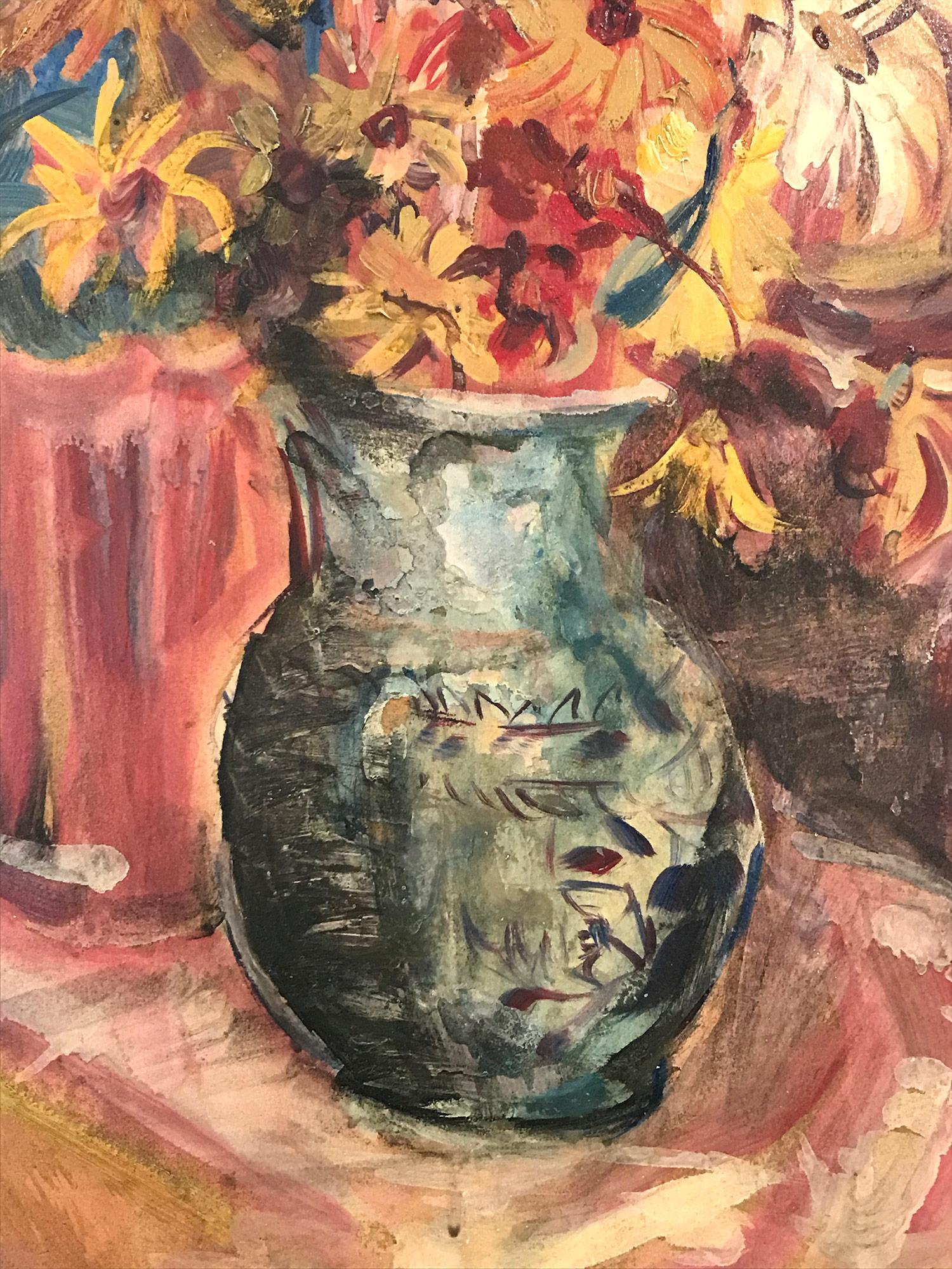 Peinture à l'huile polonaise du 20e siècle « Still Life, Flowers From My Garden » (La vie morte, fleurs de mon jardin) - Impressionnisme américain Painting par Theresa Bernstein