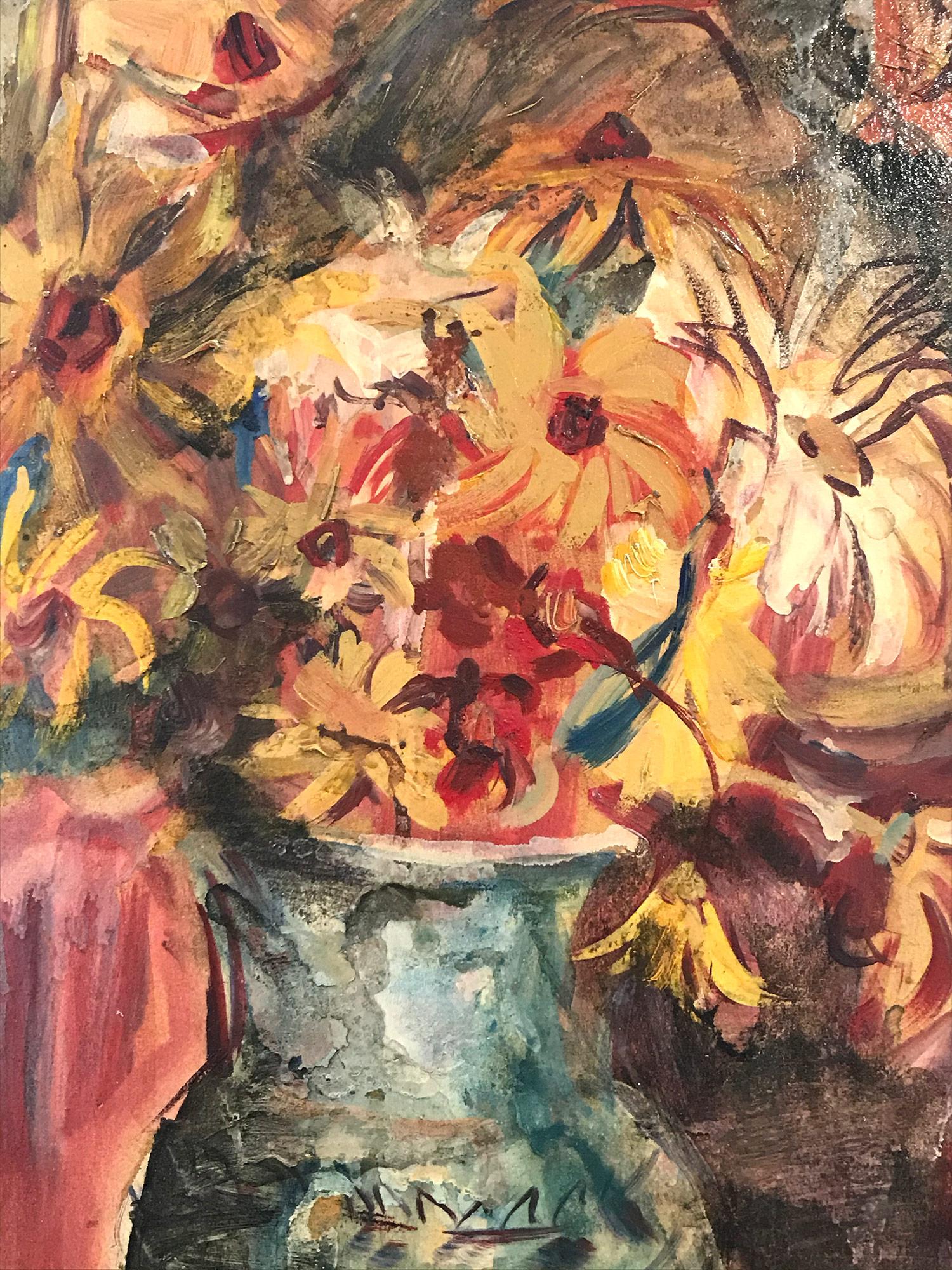 Peinture à l'huile polonaise du 20e siècle « Still Life, Flowers From My Garden » (La vie morte, fleurs de mon jardin) - Marron Still-Life Painting par Theresa Bernstein