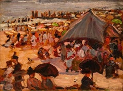 Theresa Bernstein, «Playa abarrotada, Coney Island», Escena de playa