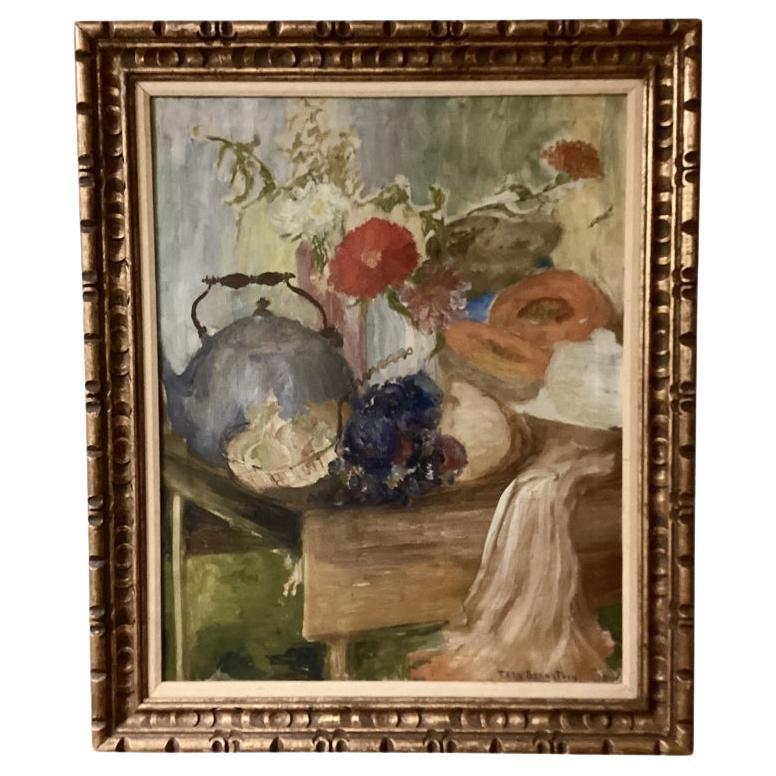 Theresa Ferber Bernstein (b. Poland 1890- D. N.Y. 2002) Oil On Canvas Still Life For Sale