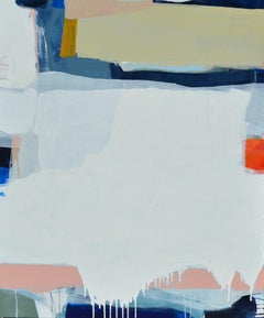 De la mer à la mer flottante par Theresa Girard, peinture abstraite encadrée avec blanc