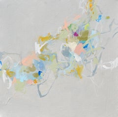 Le Jardin by Theresa Girard, Abstract Framed Acrylic on Canvas Painting