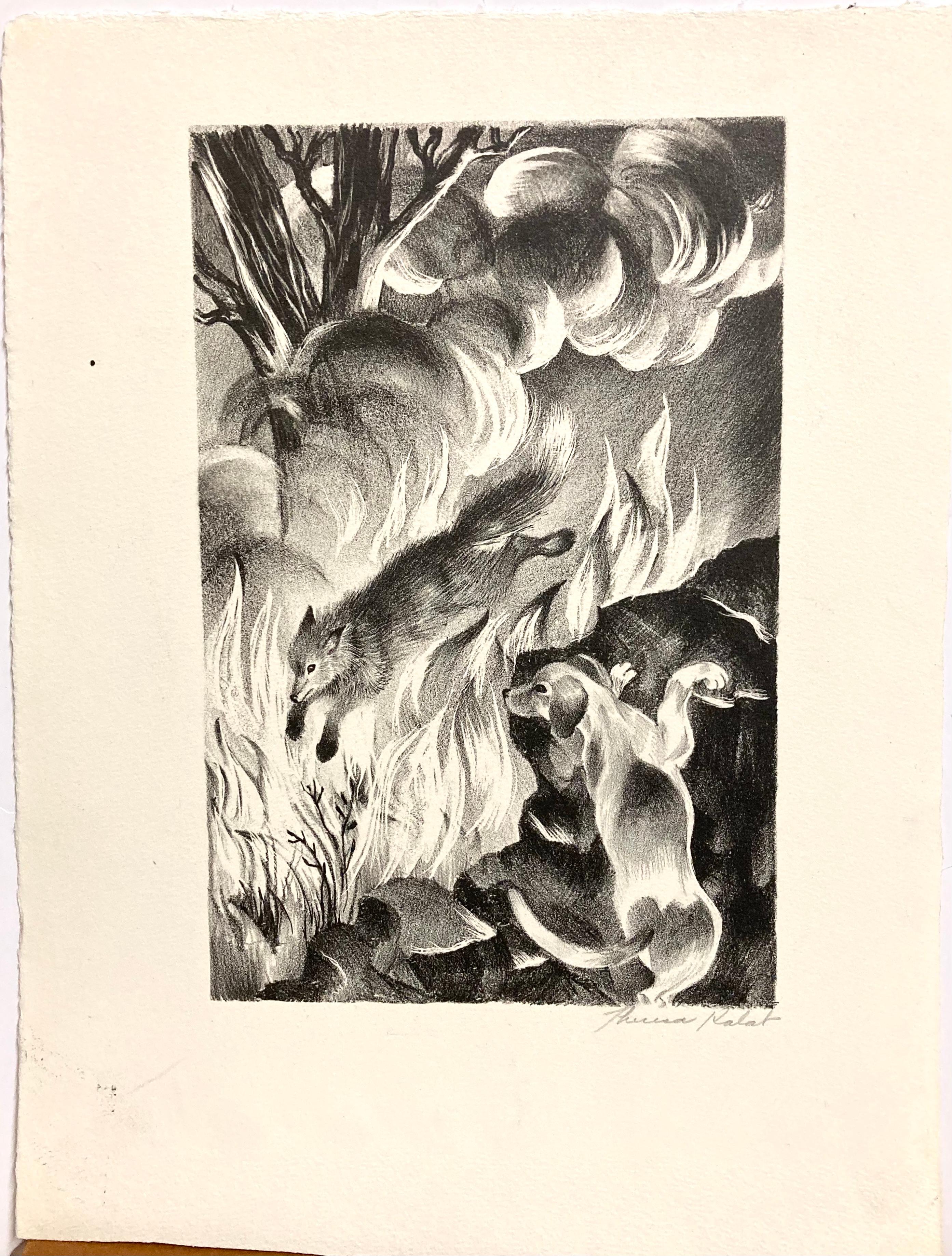 While nothing is known about this artist (maybe even the spelling of the last name?), the drawing is so skilled and the composition compelling that there MUST be other work! And use of the subject as a lithograph certainly implies a familiarity with