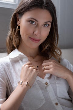 Theresa Kaz Jewelry London Blue Topaz & Diamond Halo Tapered Baguette Necklace
