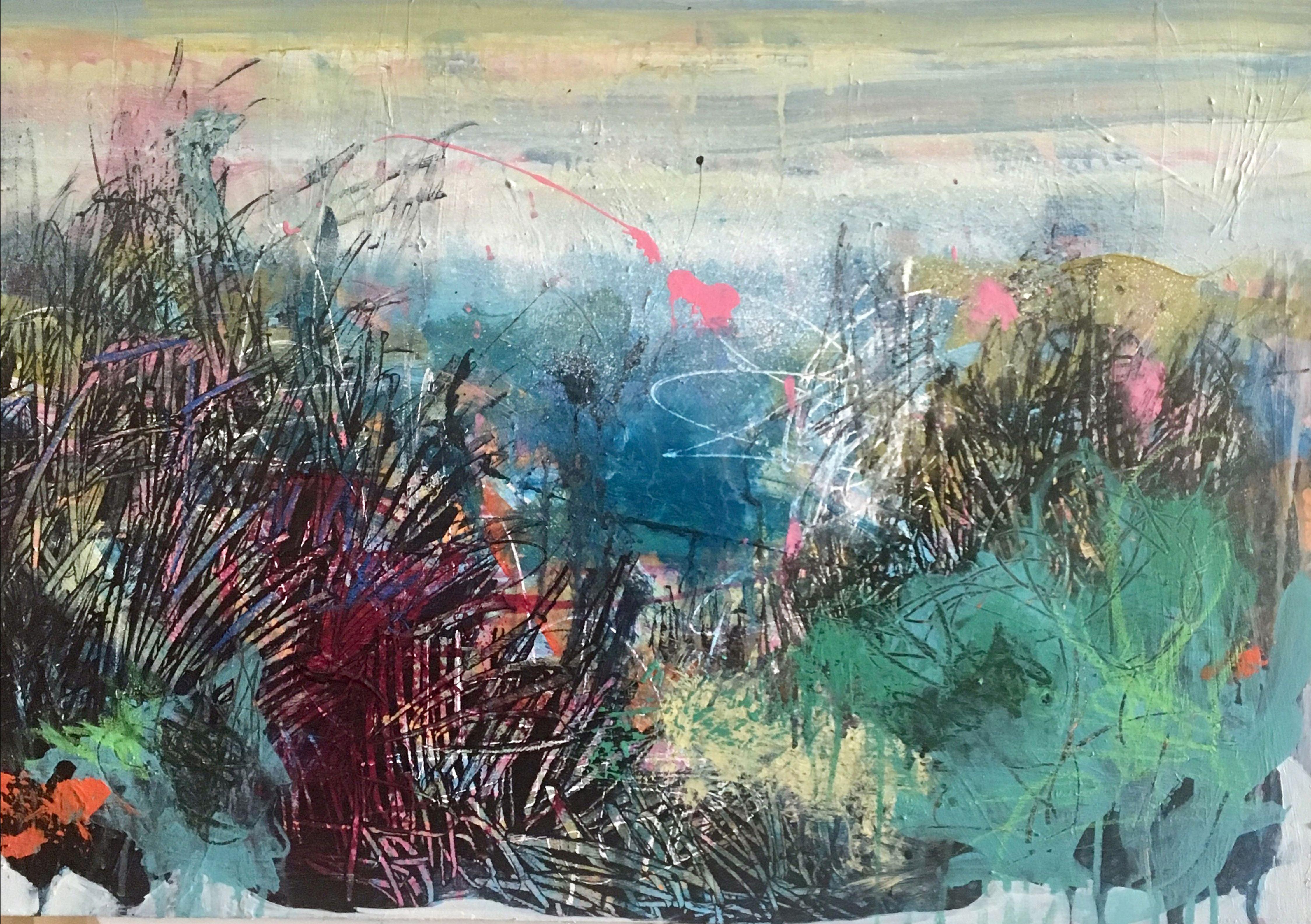 Over the Sand Dune, Mixed Media on Canvas - Mixed Media Art by Theresa Vandenberg Donche
