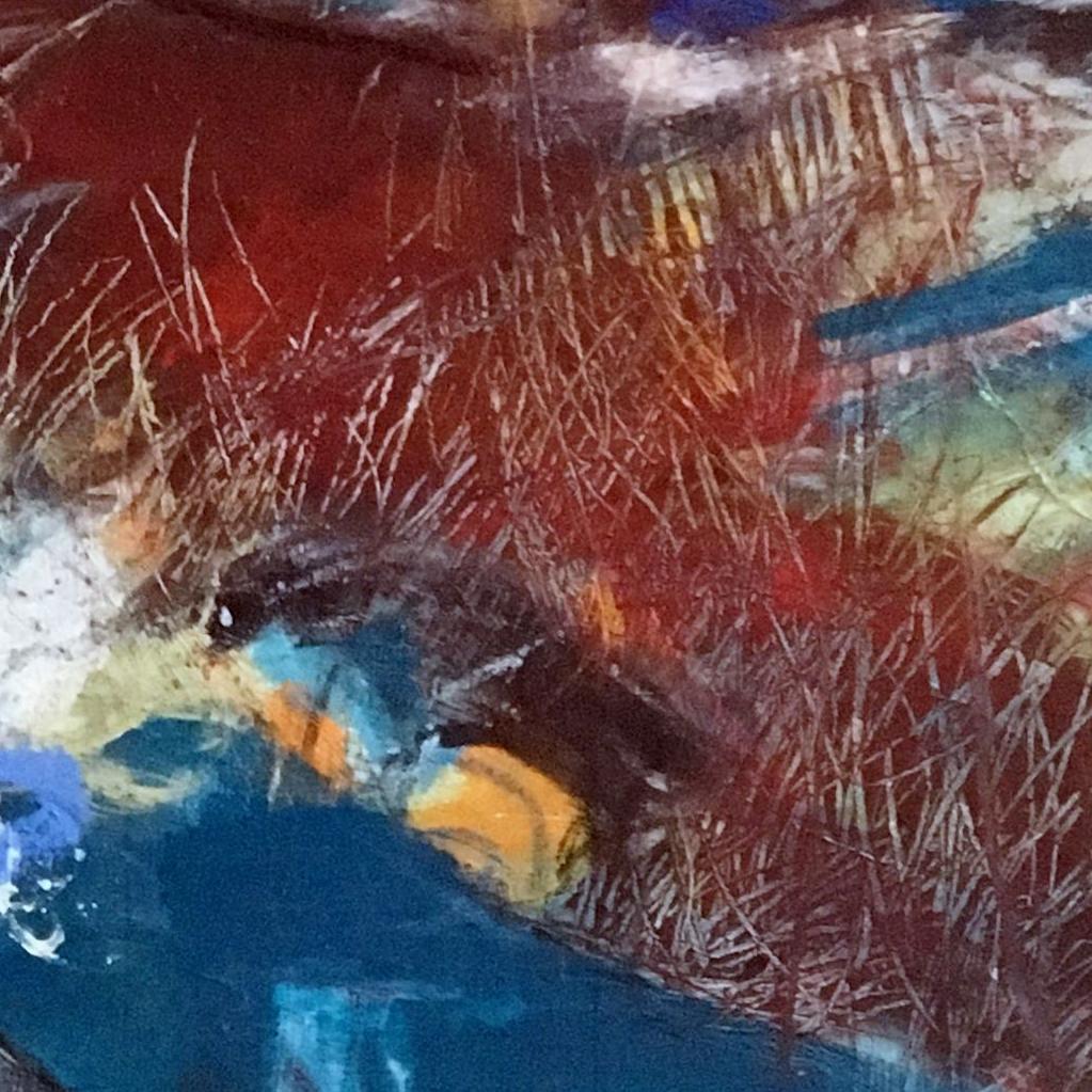 Gestural and intuitively created. Mixing acrylic, oil, ink and pencil to express energy through line and color. :: Mixed Media :: Abstract :: This piece comes with an official certificate of authenticity signed by the artist :: Ready to Hang: Yes ::