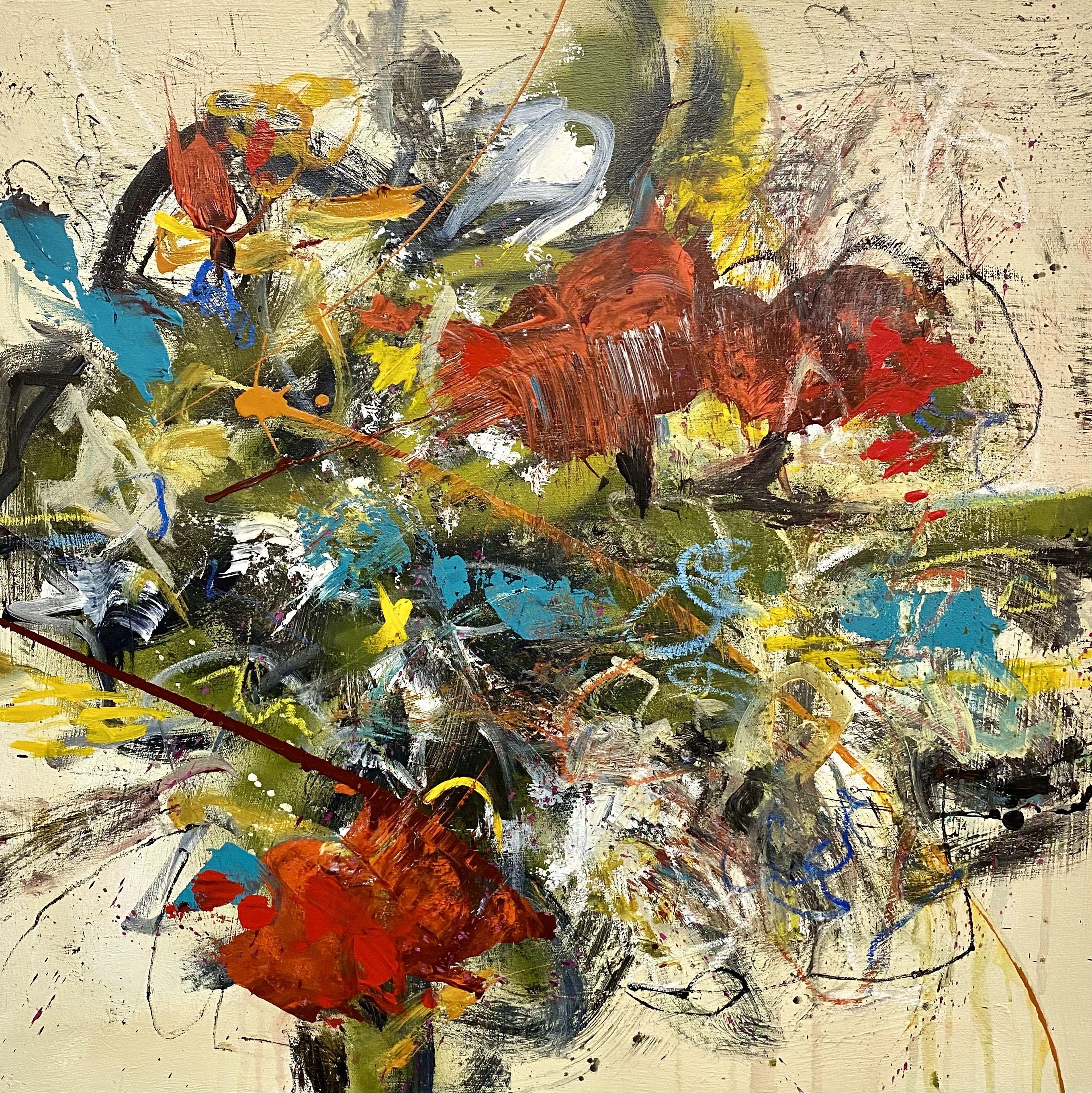Papaveri, Pittura, Acrilico su tela - Painting di Theresa Vandenberg Donche