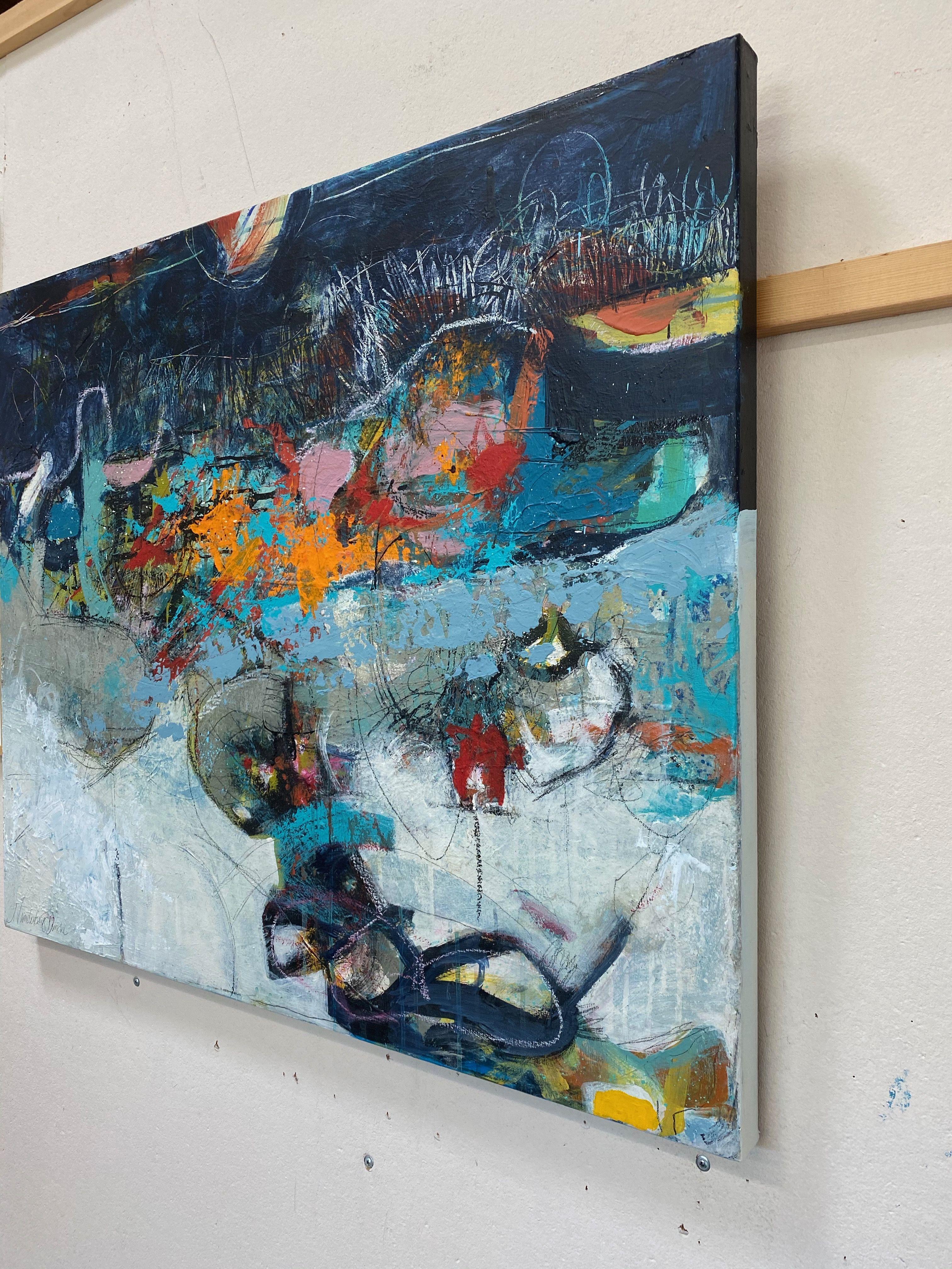 Raggiungere la luna, Pittura, Acrilico su tela - Painting di Theresa Vandenberg Donche