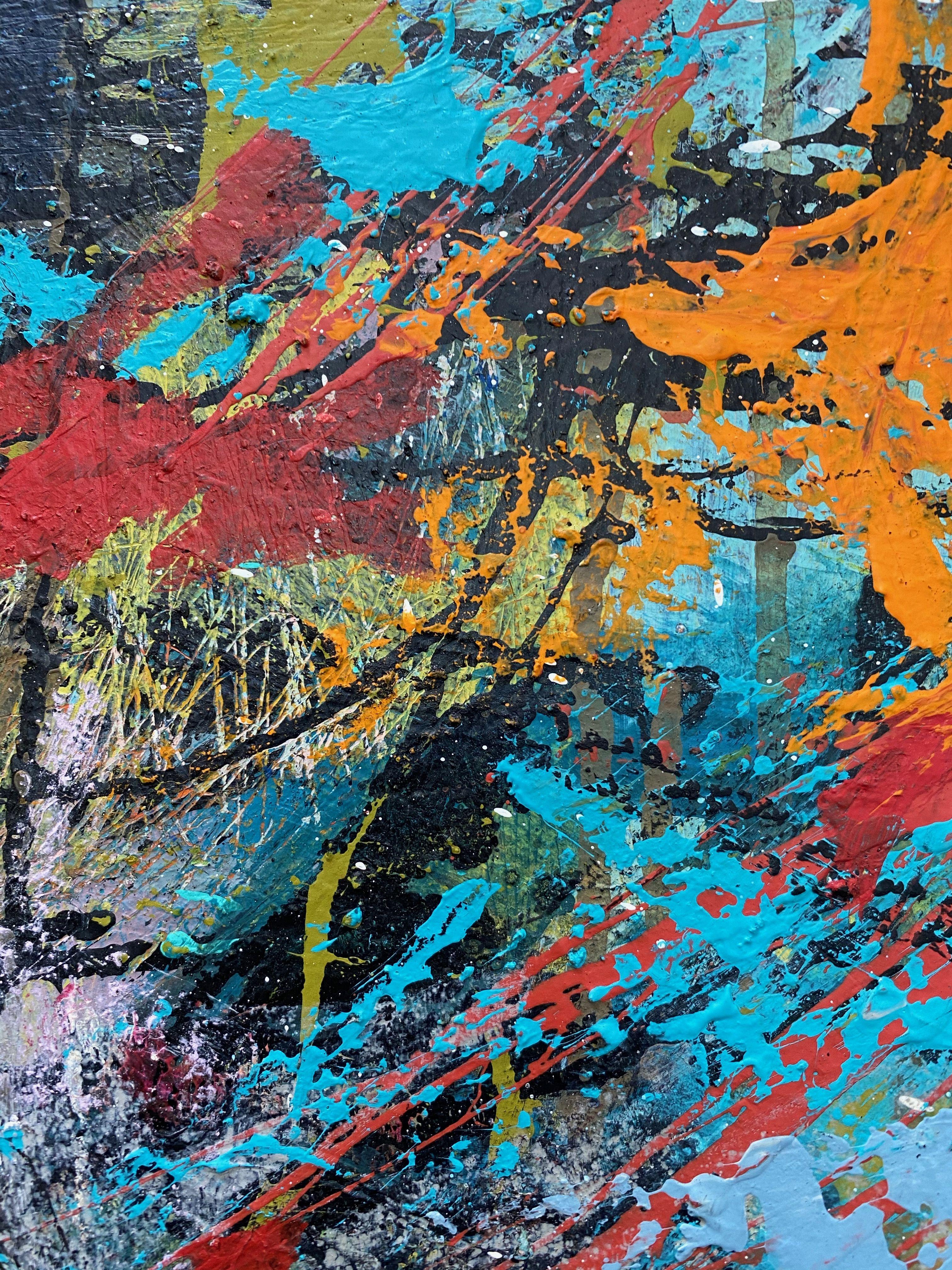 Raggiungere la luna, Pittura, Acrilico su tela - Painting Astratto di Theresa Vandenberg Donche