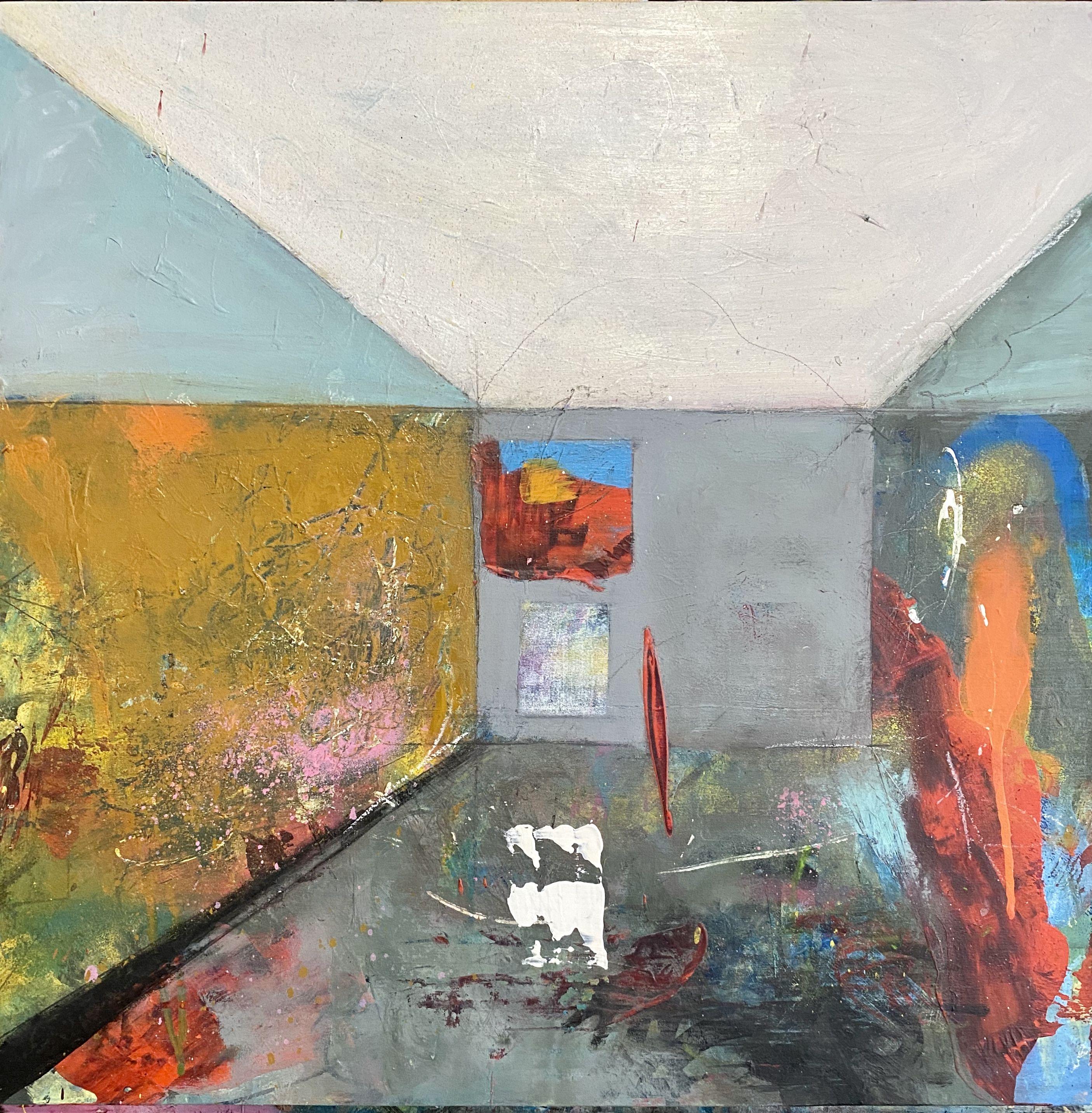 Theresa Vandenberg Donche Abstract Painting - Rooms-Reflecting Upon, Painting, Acrylic on Wood Panel