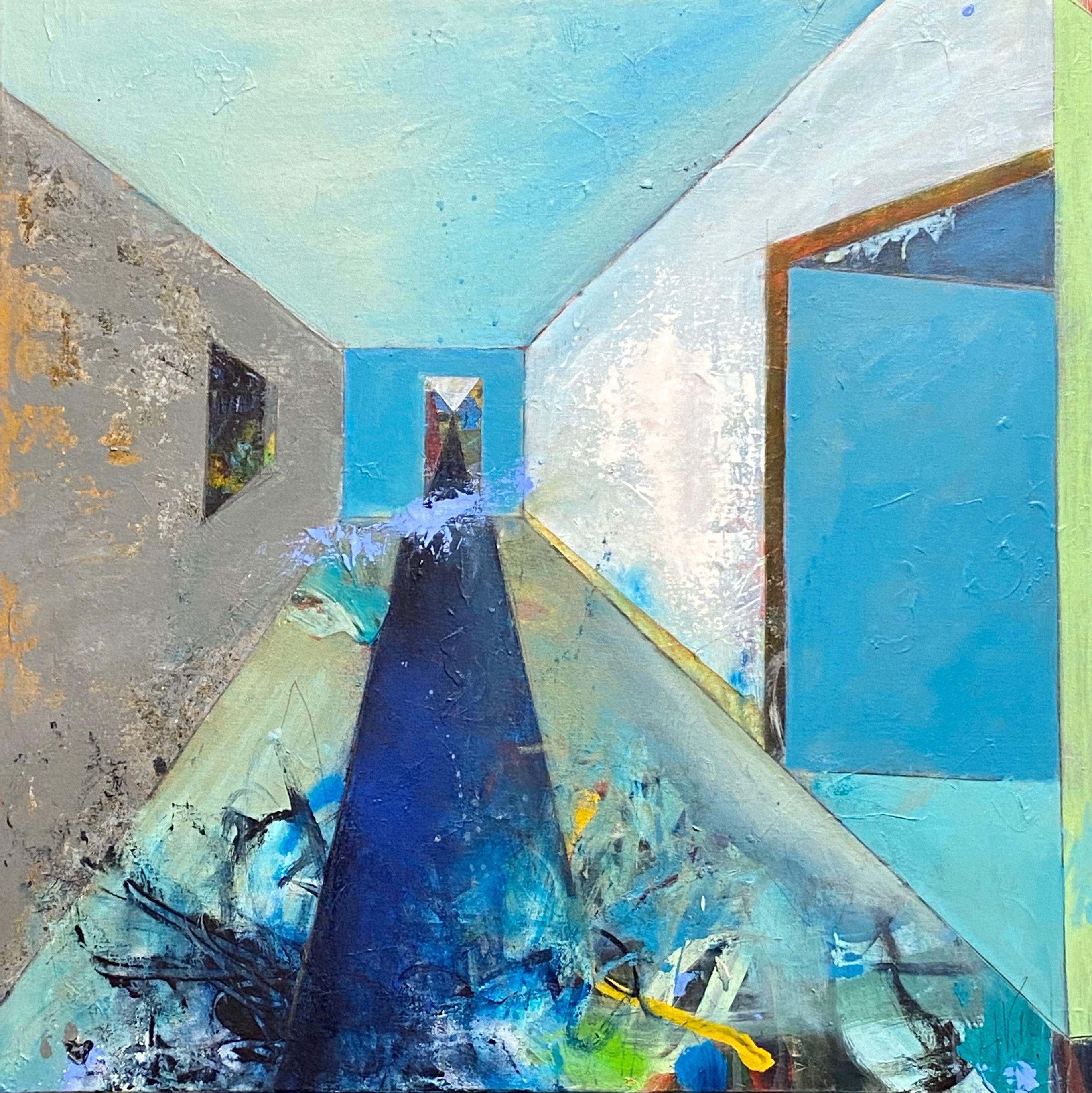 Theresa Vandenberg Donche Abstract Painting - Rooms-The long and narrow path, Painting, Acrylic on Canvas