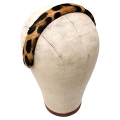 Therese Ahrens Leopard Print Fur Vintage Headband