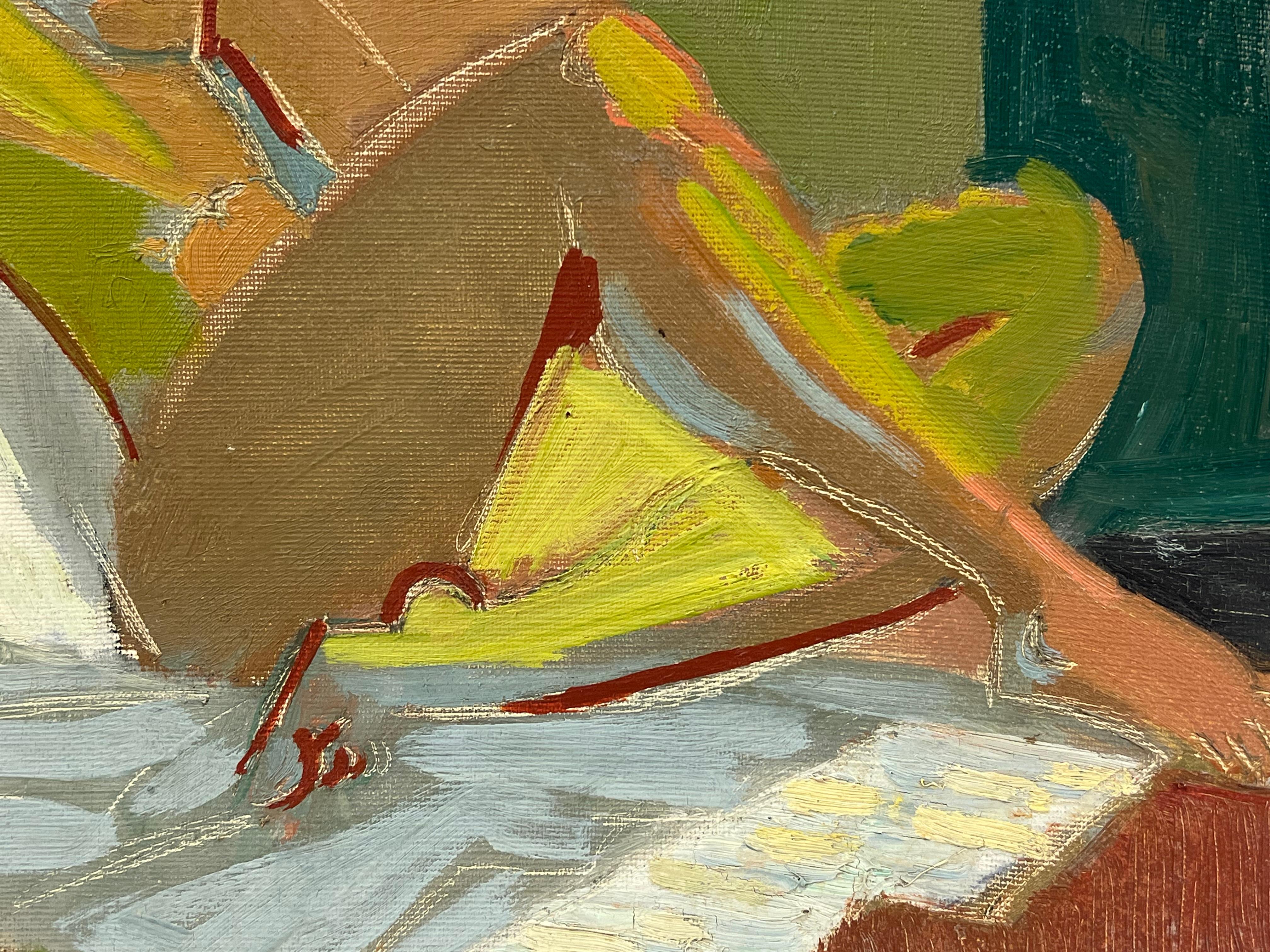 Nude Abstract
by Therese Hummel (French, 1911-1999)
oil on canvas, unframed
canvas : 10.75 x 14 inches
Provenance: private collection of this artists work, Paris
Condition: sound and good condition

Description:
This striking mid-century oil