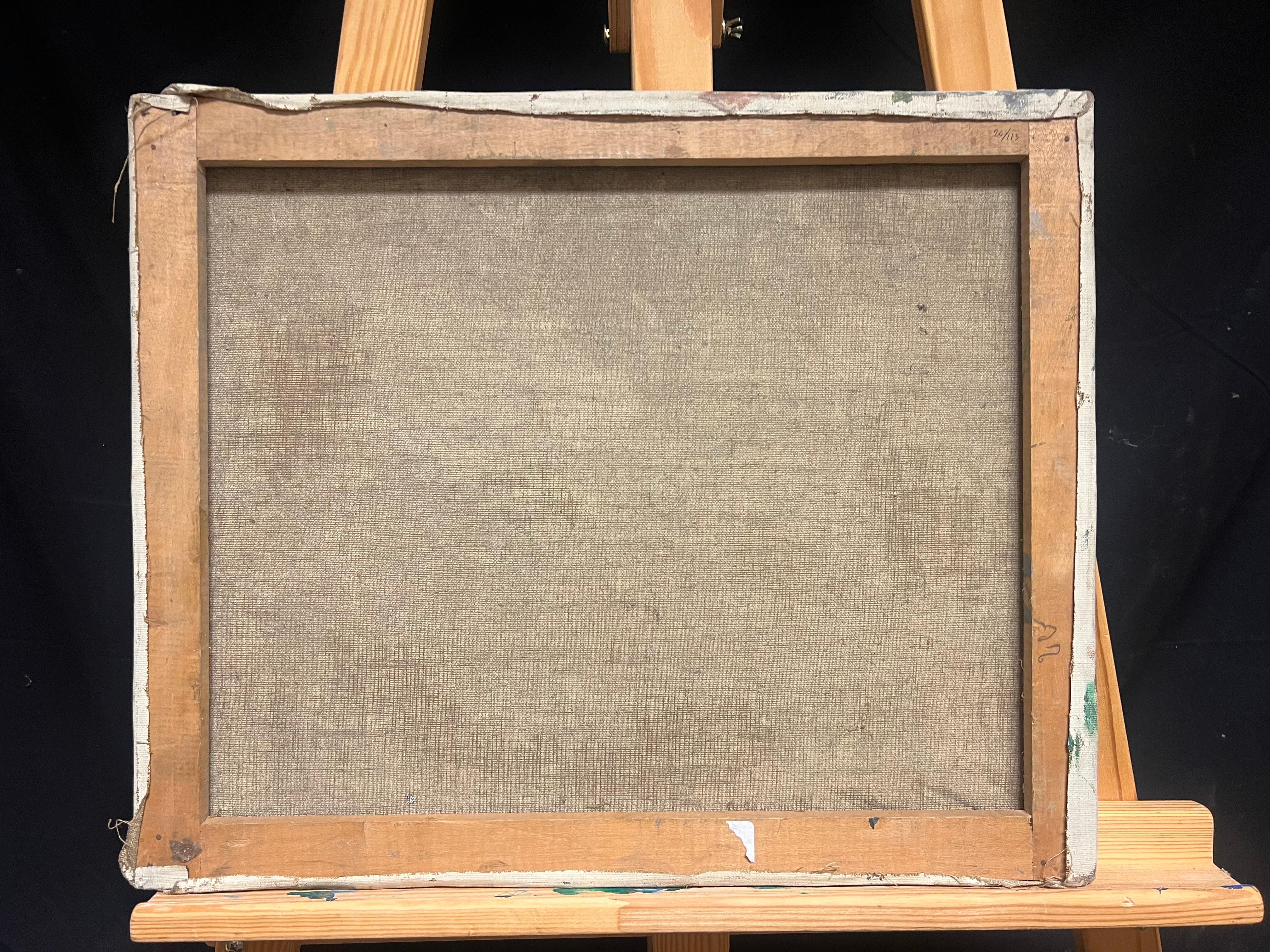 Pittura a olio francese della metà del XX secolo Ritratto cubista di figura nuda in vendita 4