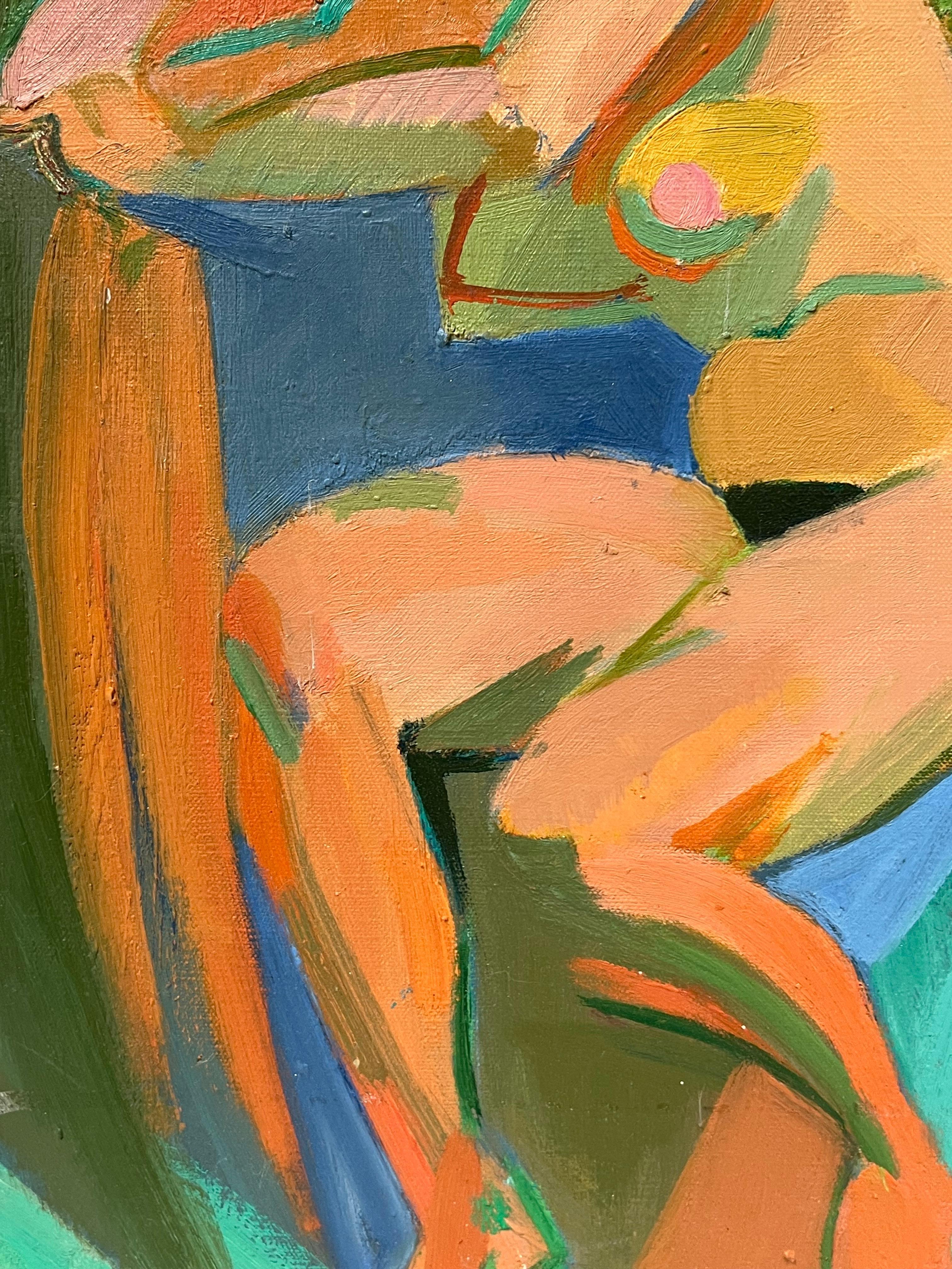 Abstrakter Akt
von Therese Hummel (Französisch, 1911-1999)
Öl auf Leinwand, ungerahmt
Leinwand : 14 x 9,5 Zoll
Provenienz: Privatsammlung des Künstlers, Paris
Condit: gesunder und guter Zustand

Beschreibung:
Dieses atemberaubende Ölgemälde aus der