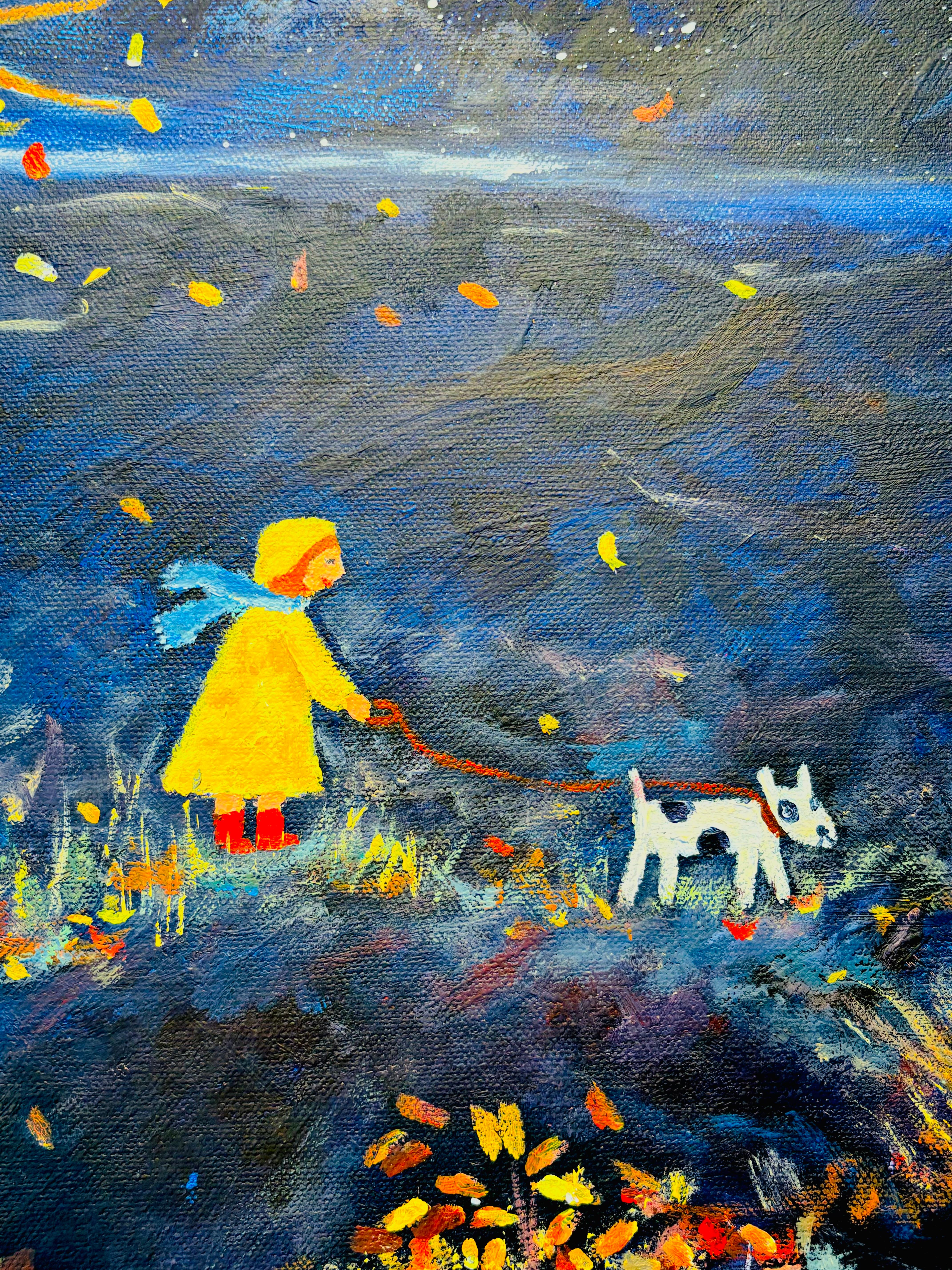 A Perfect Moment-original figurative landscape acrylic painting-contemporary Art - Black Landscape Painting by Therese James