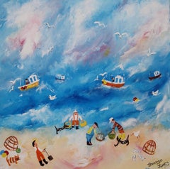 Catch Of The Day:  Contemporary Naive Art Painting